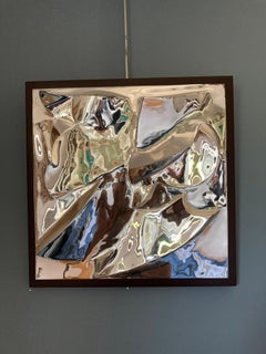 1970's Abstract Wall Silver sculpture Signed Sabarrin