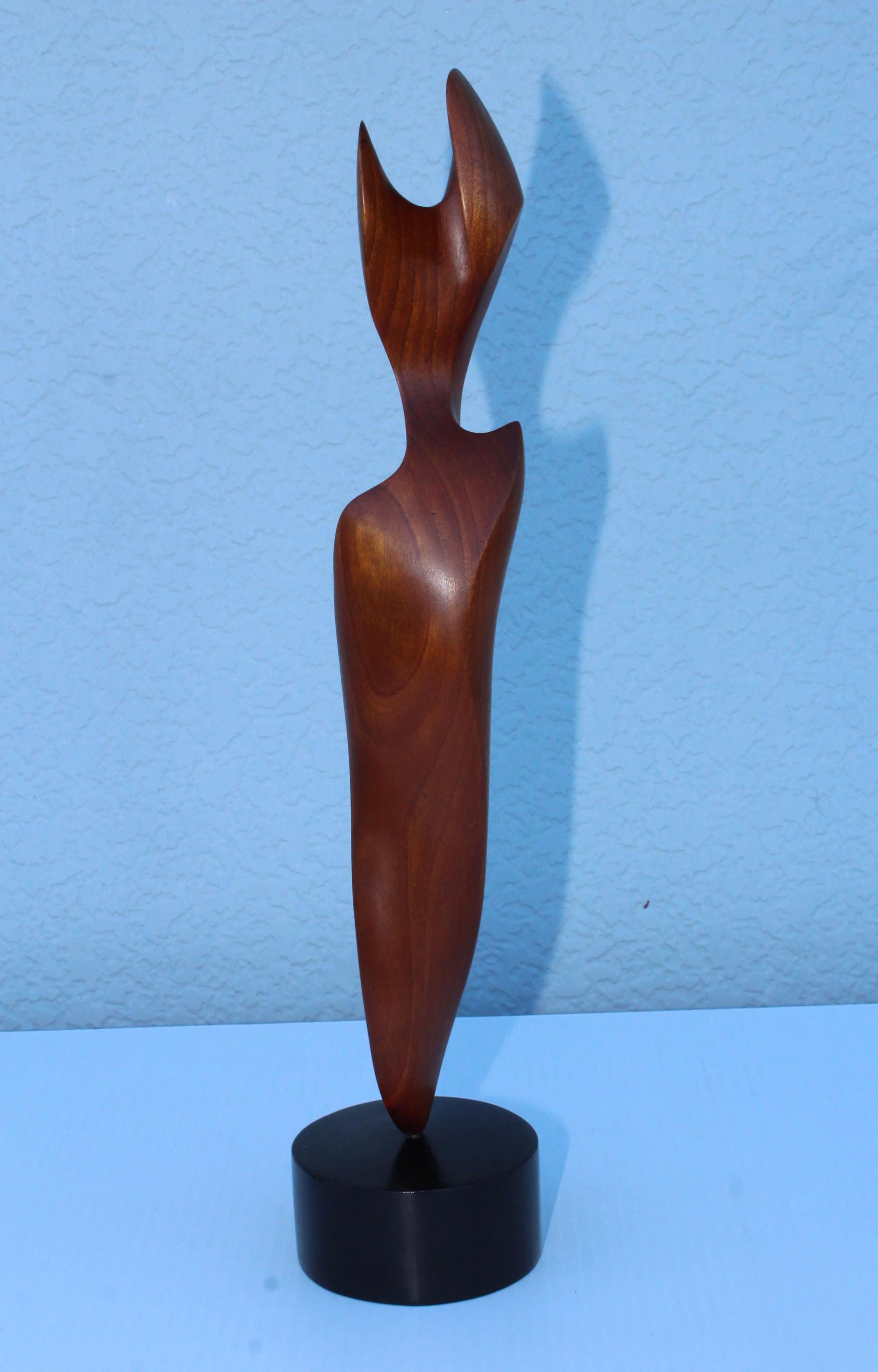 Mid-Century Modern 1970s Abstract Wood Sculpture