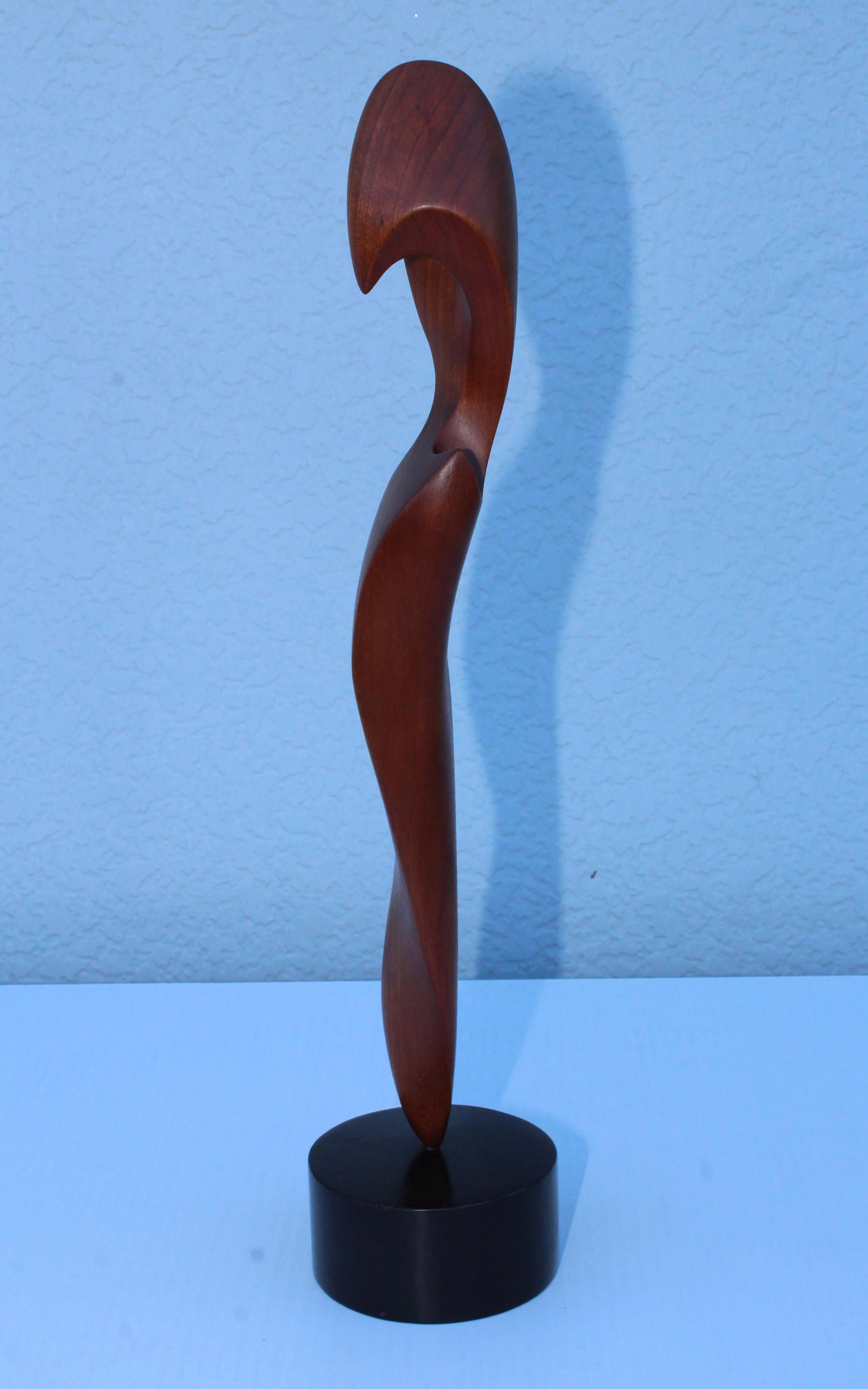 American 1970s Abstract Wood Sculpture