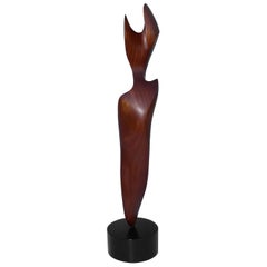 1970s Abstract Wood Sculpture