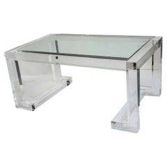 Retro 1970s Acrylic and Glass Coffee Table