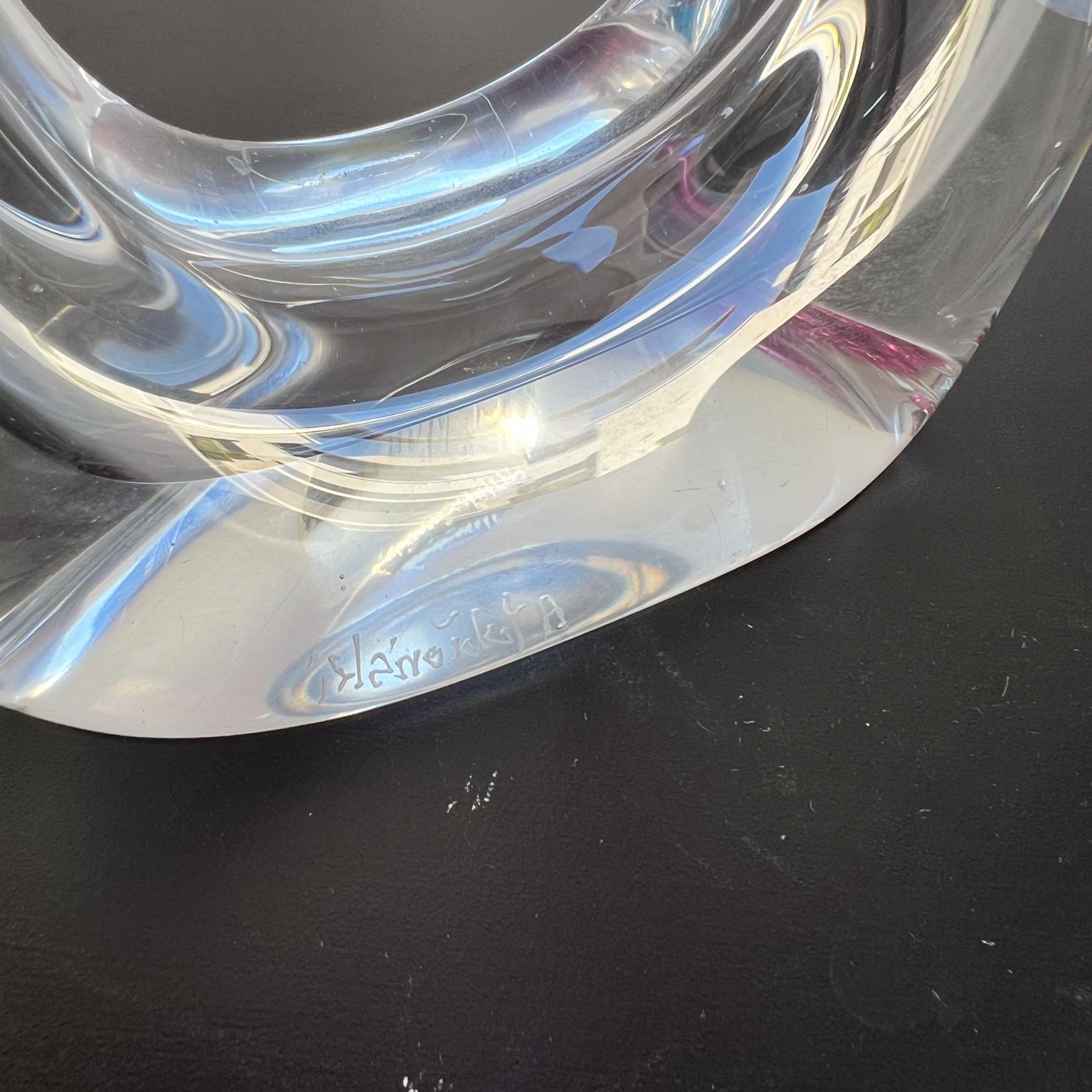 1970s Adam Jablonski Polish Art Glass Pink Crystal Vase 3