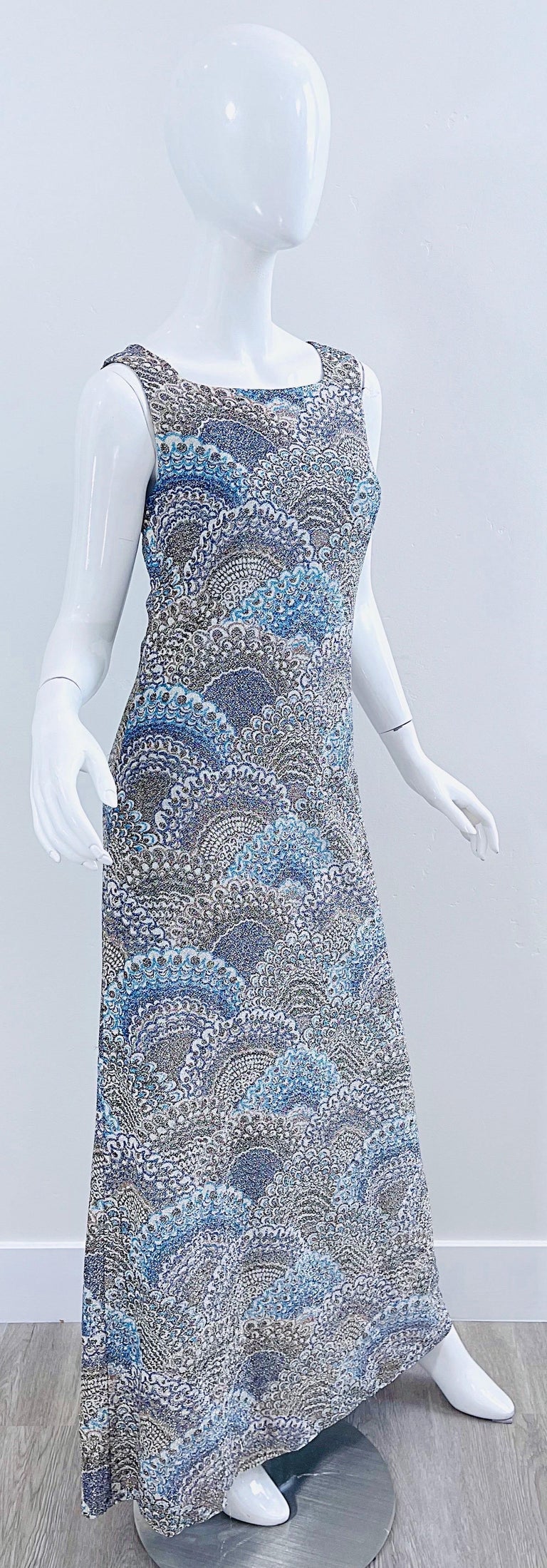 1970s Adele Simpson Coral & Gold Lurex Dress main image 0