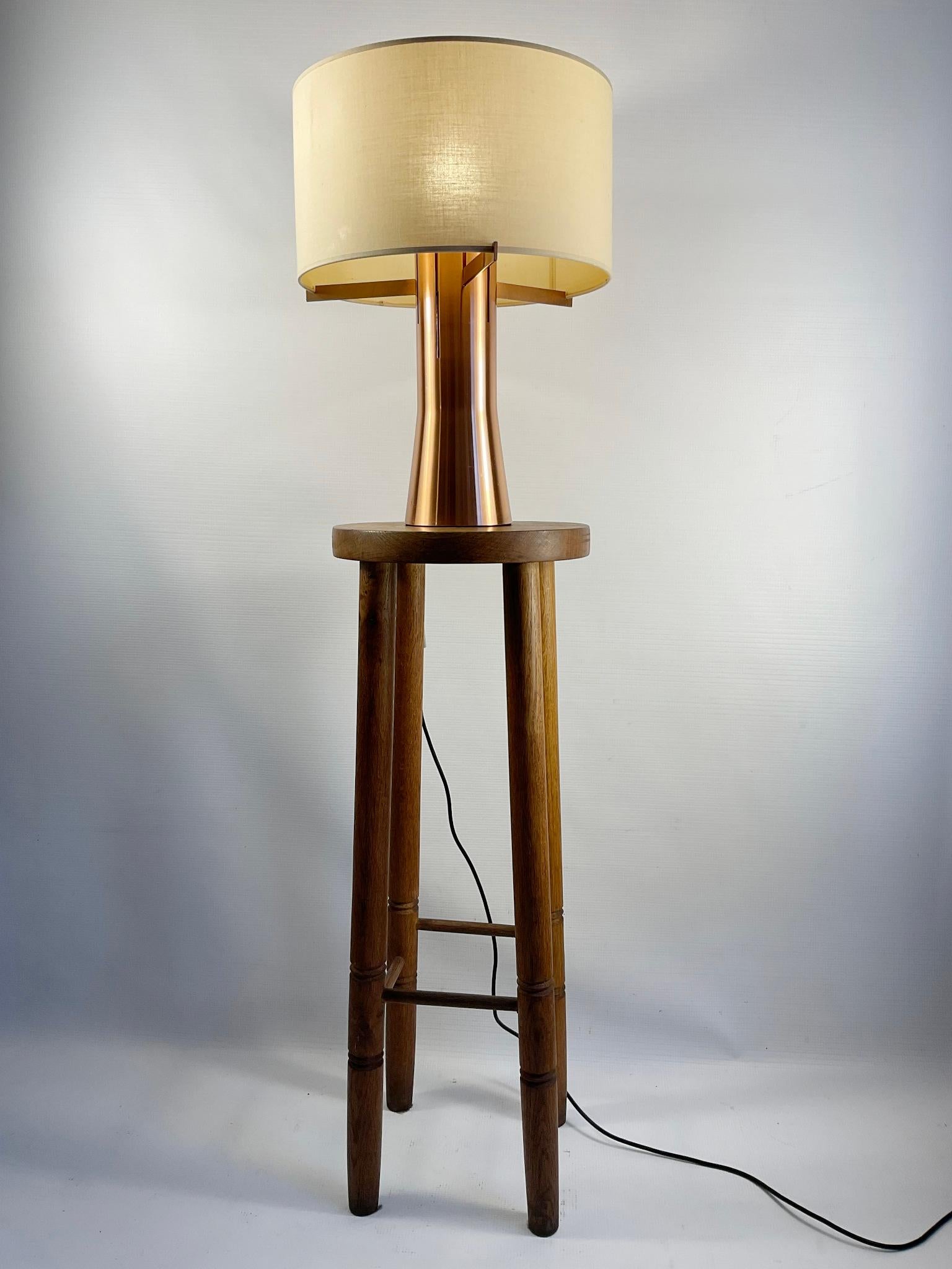 1970s Adjustable Copper Table Lamp in the Style of Jules Wabbes For Sale 3