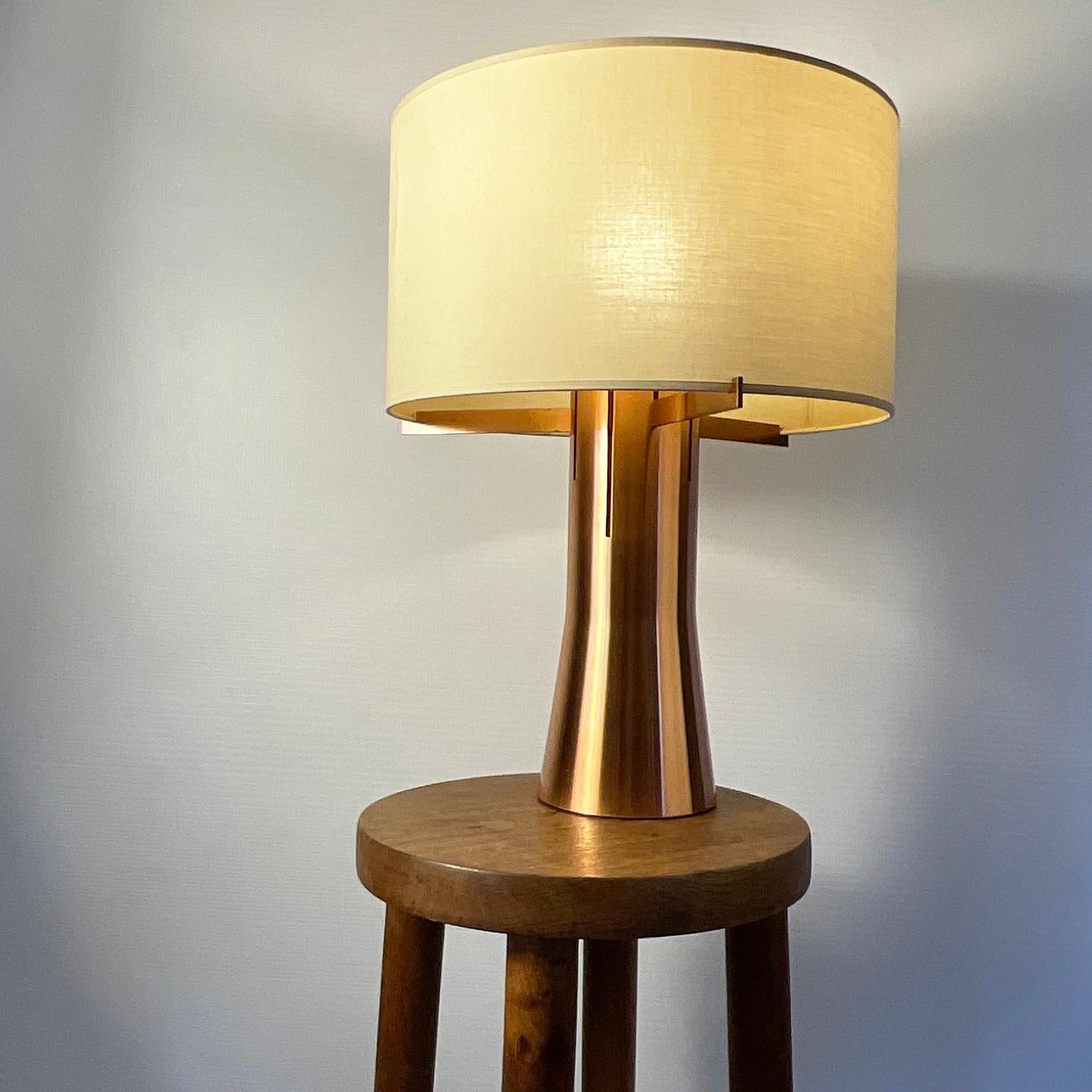 1970s Adjustable Copper Table Lamp in the Style of Jules Wabbes For Sale 4