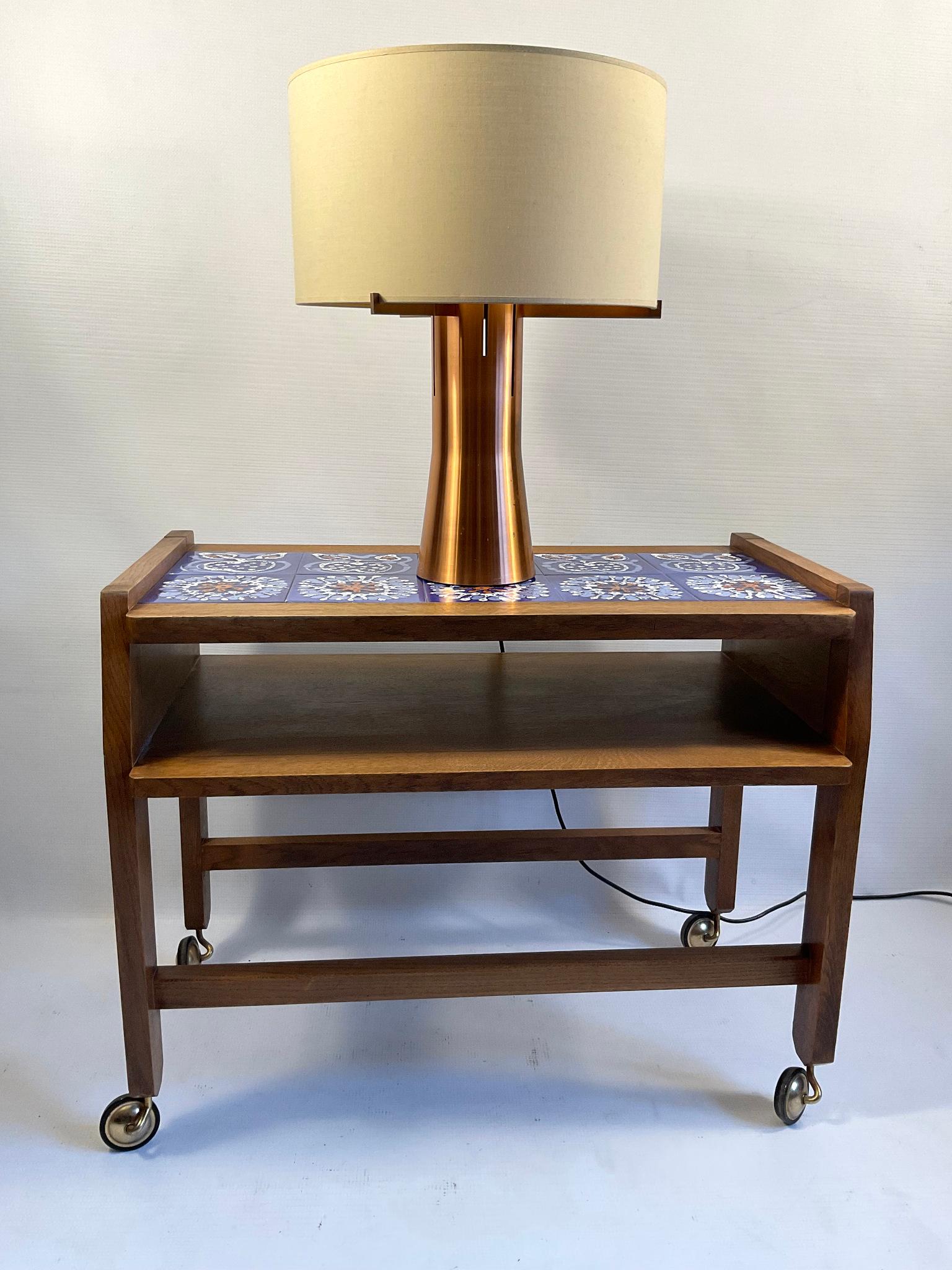 1970s Adjustable Copper Table Lamp in the Style of Jules Wabbes For Sale 5