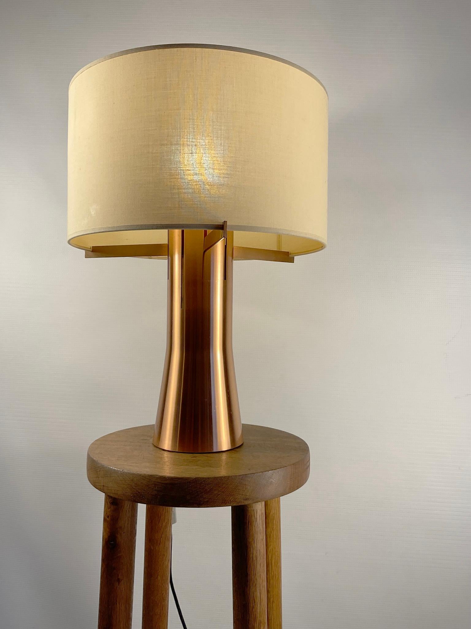 1970s Adjustable Copper Table Lamp in the Style of Jules Wabbes For Sale 7