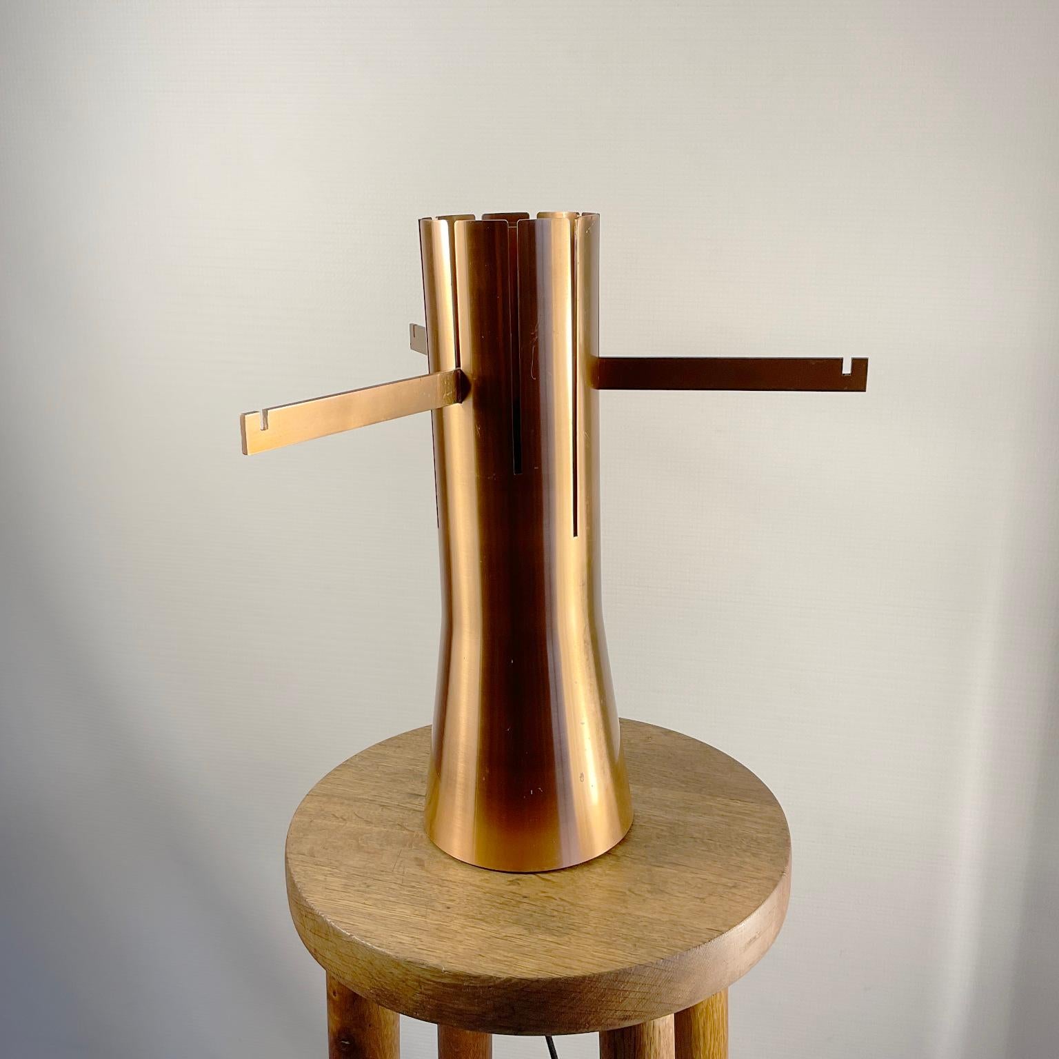 Metalwork 1970s Adjustable Copper Table Lamp in the Style of Jules Wabbes For Sale