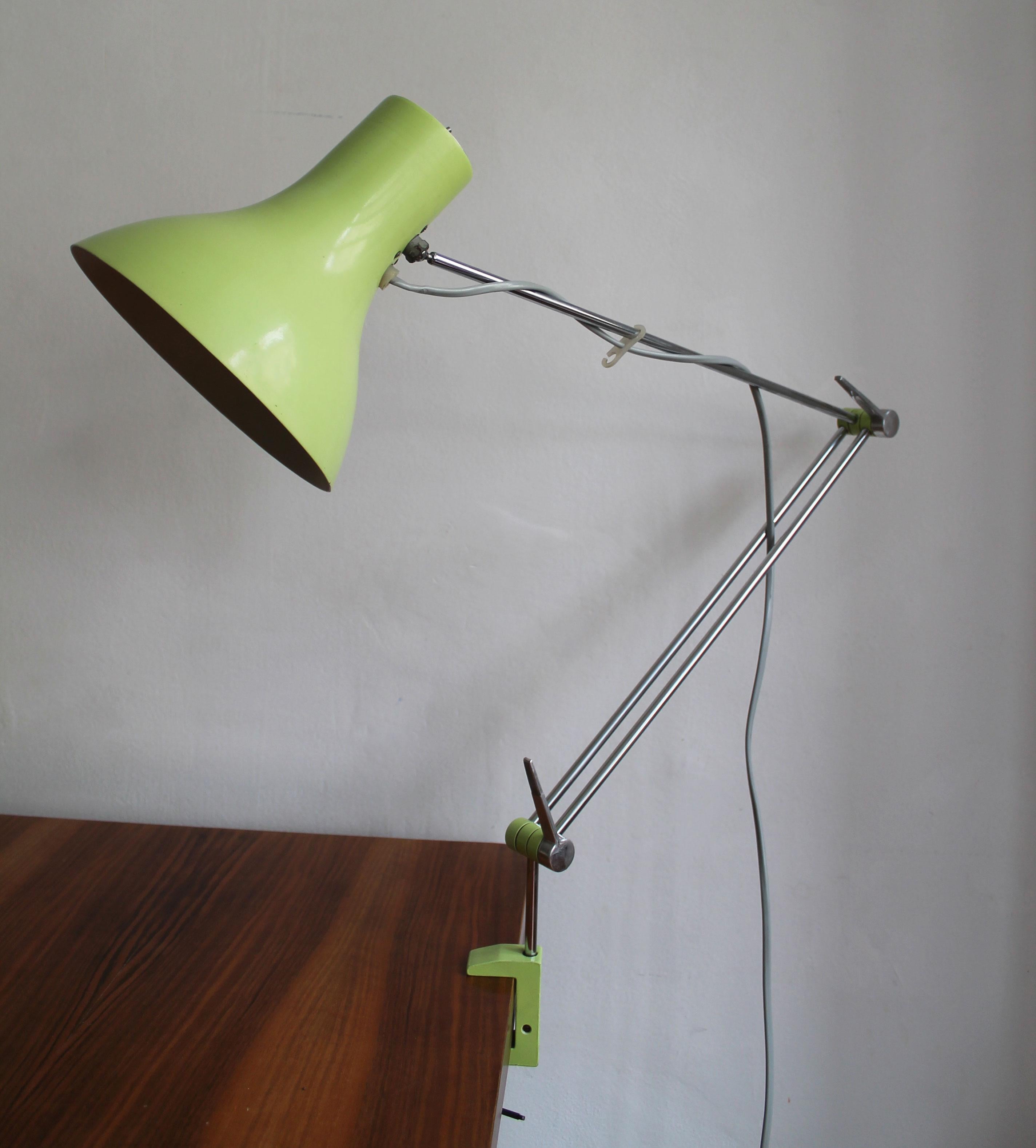 1970's Adjustable Desk Lamp by Josef Hurka In Good Condition For Sale In Brno, CZ