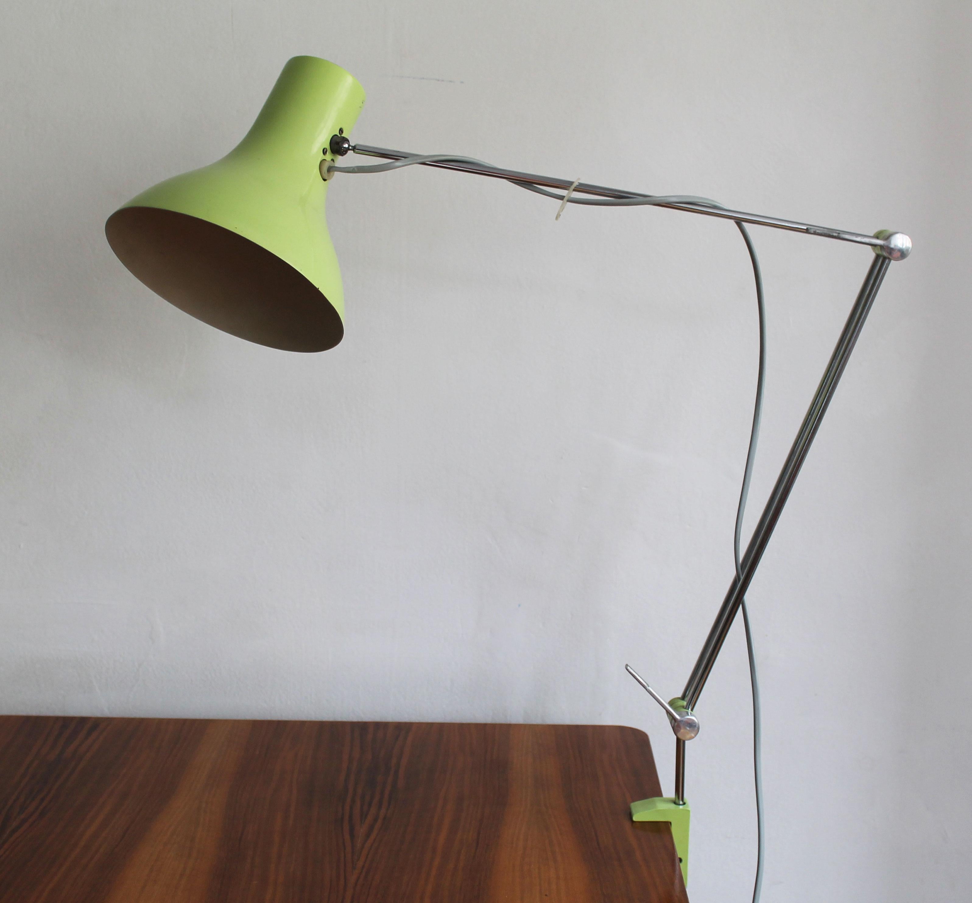 Steel 1970's Adjustable Desk Lamp by Josef Hurka For Sale