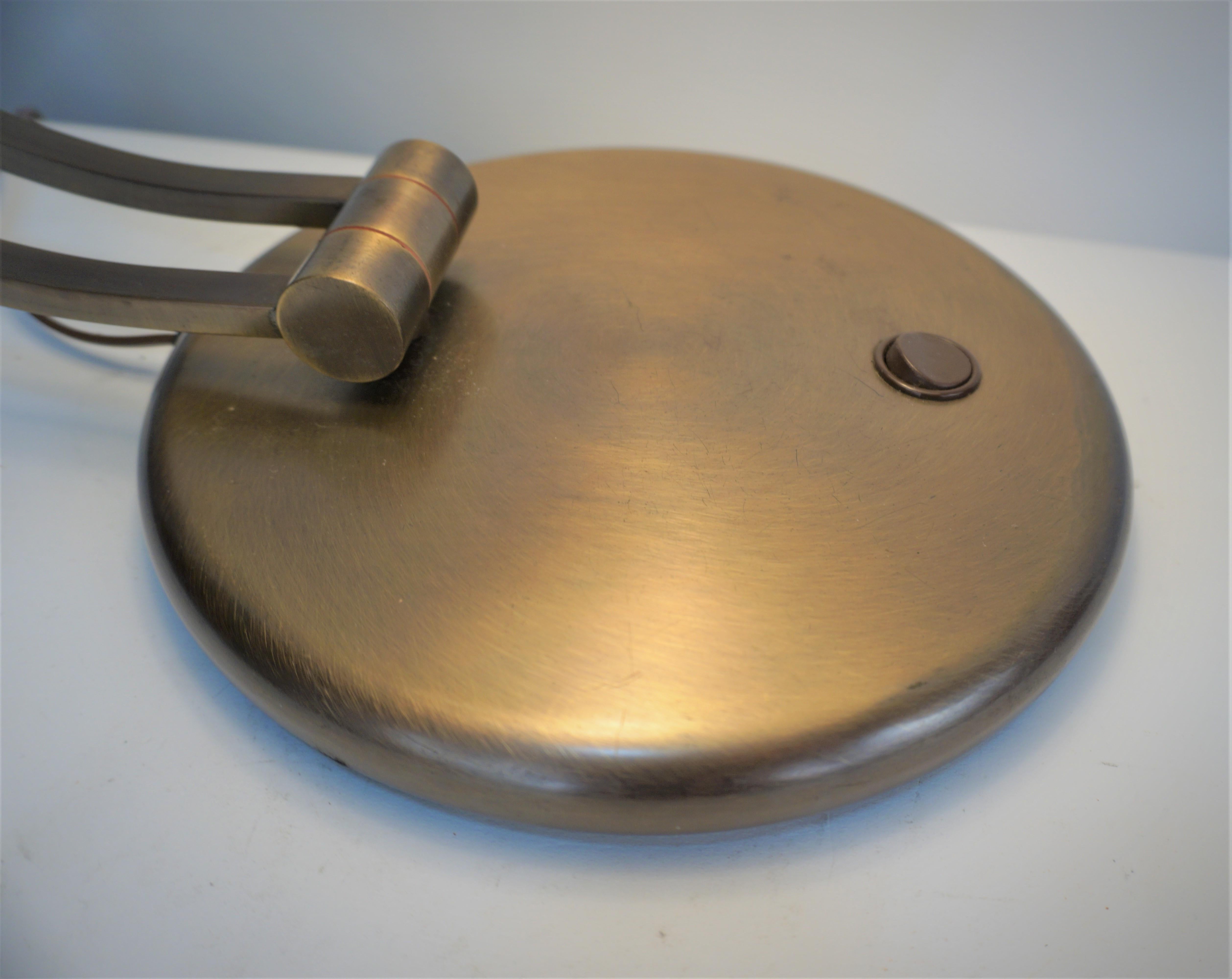 1970's, Adjustable Double Light Bonze Desk Lamp '2 in Stock' In Good Condition In Fairfax, VA