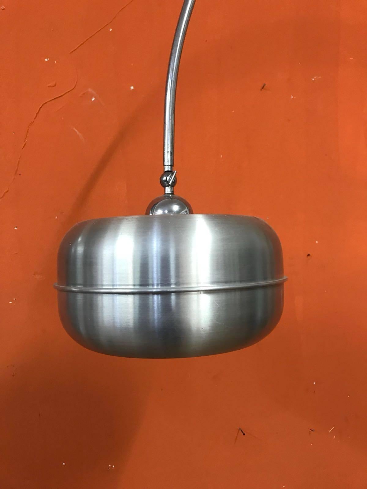 midcentury1970s Adjustable Floor Lamp in Steel In Good Condition For Sale In Palermo, Italia