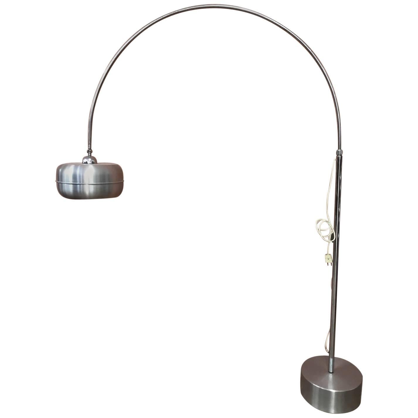 midcentury1970s Adjustable Floor Lamp in Steel For Sale