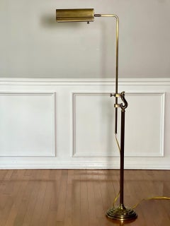 1970s Adjustable Height Swing Arm Pharmacy Task Floor Lamp