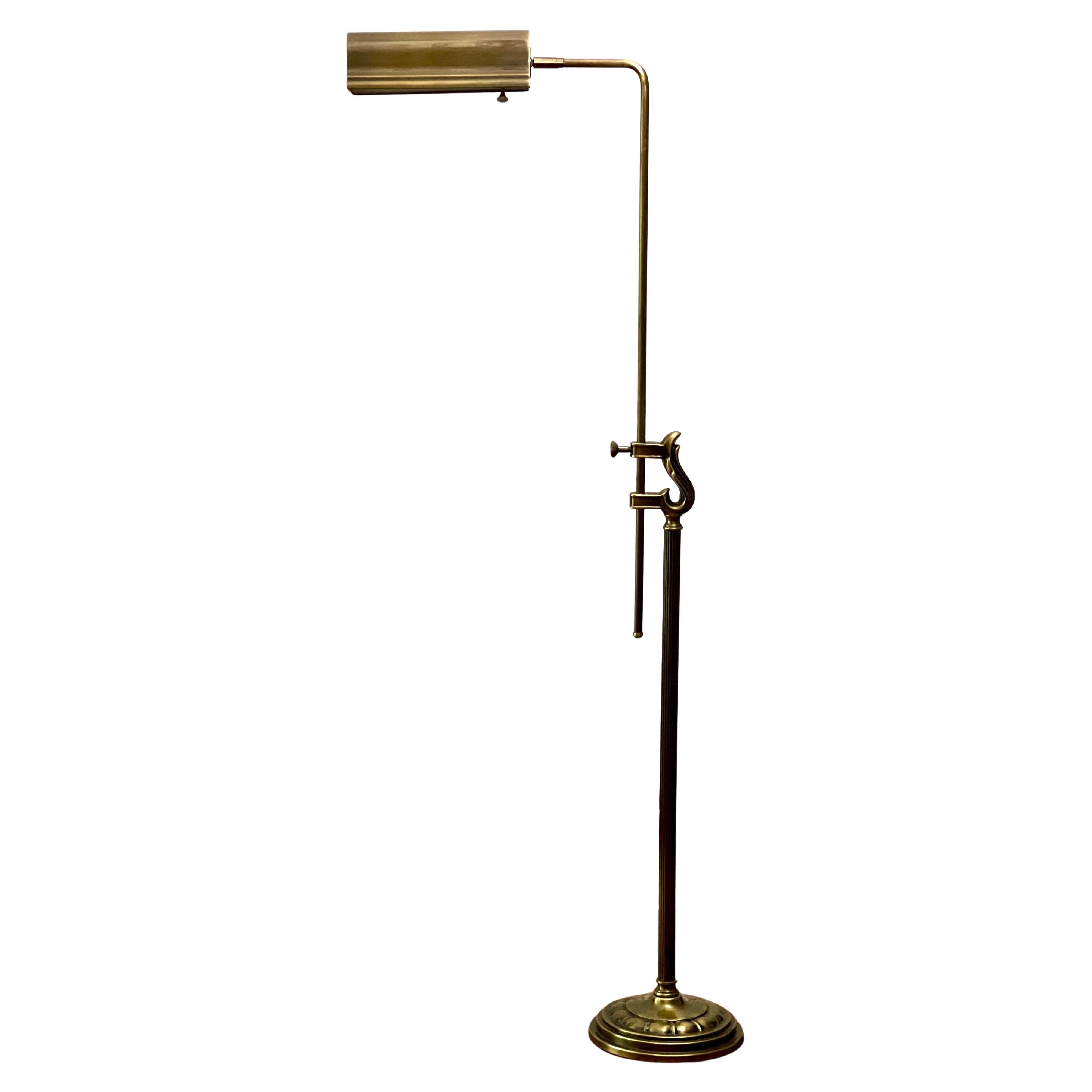 1970s Adjustable Height Swing Arm Pharmacy Task Floor Lamp