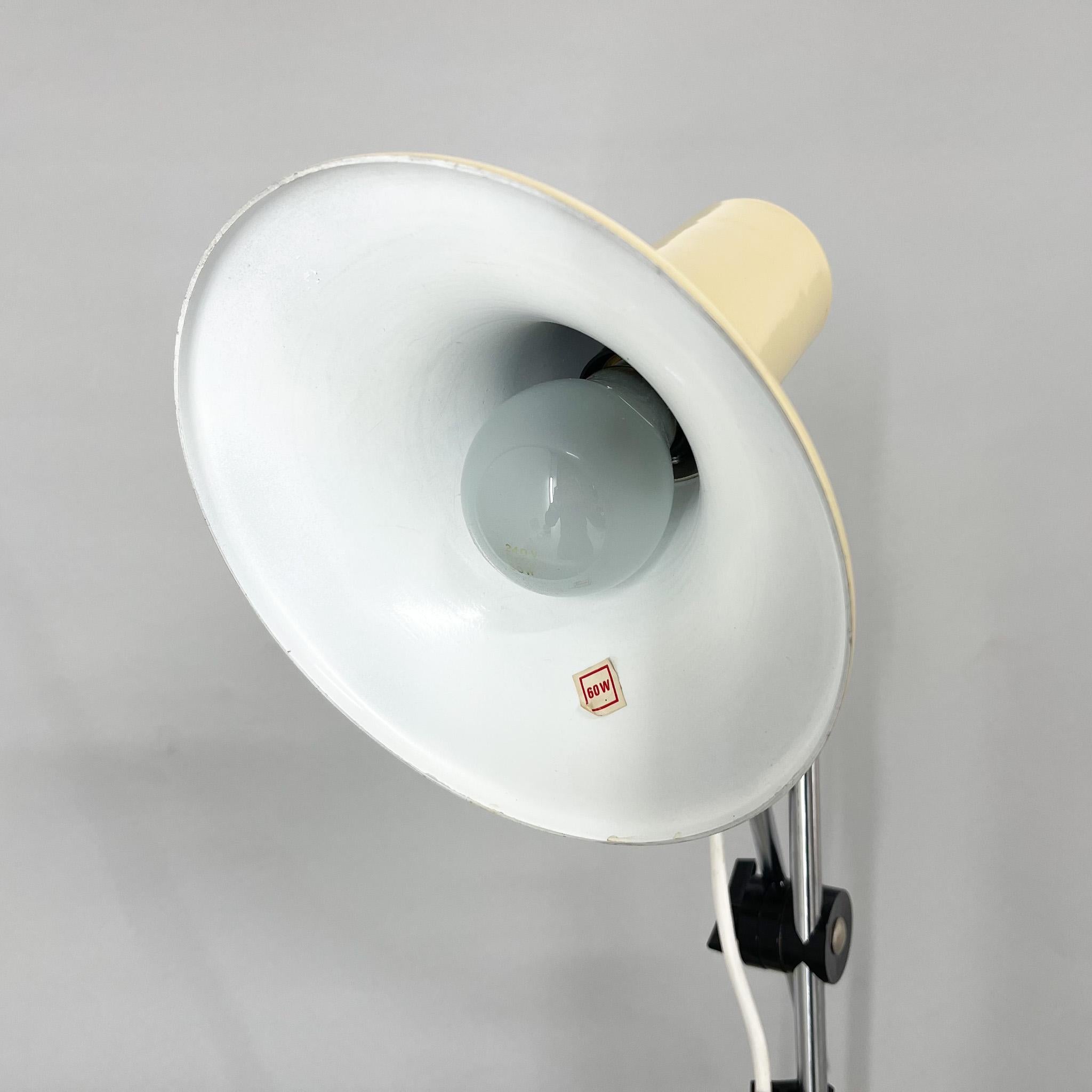 1970s Adjustable Metal Table Lamp in Creamy Color, Hungary For Sale 1