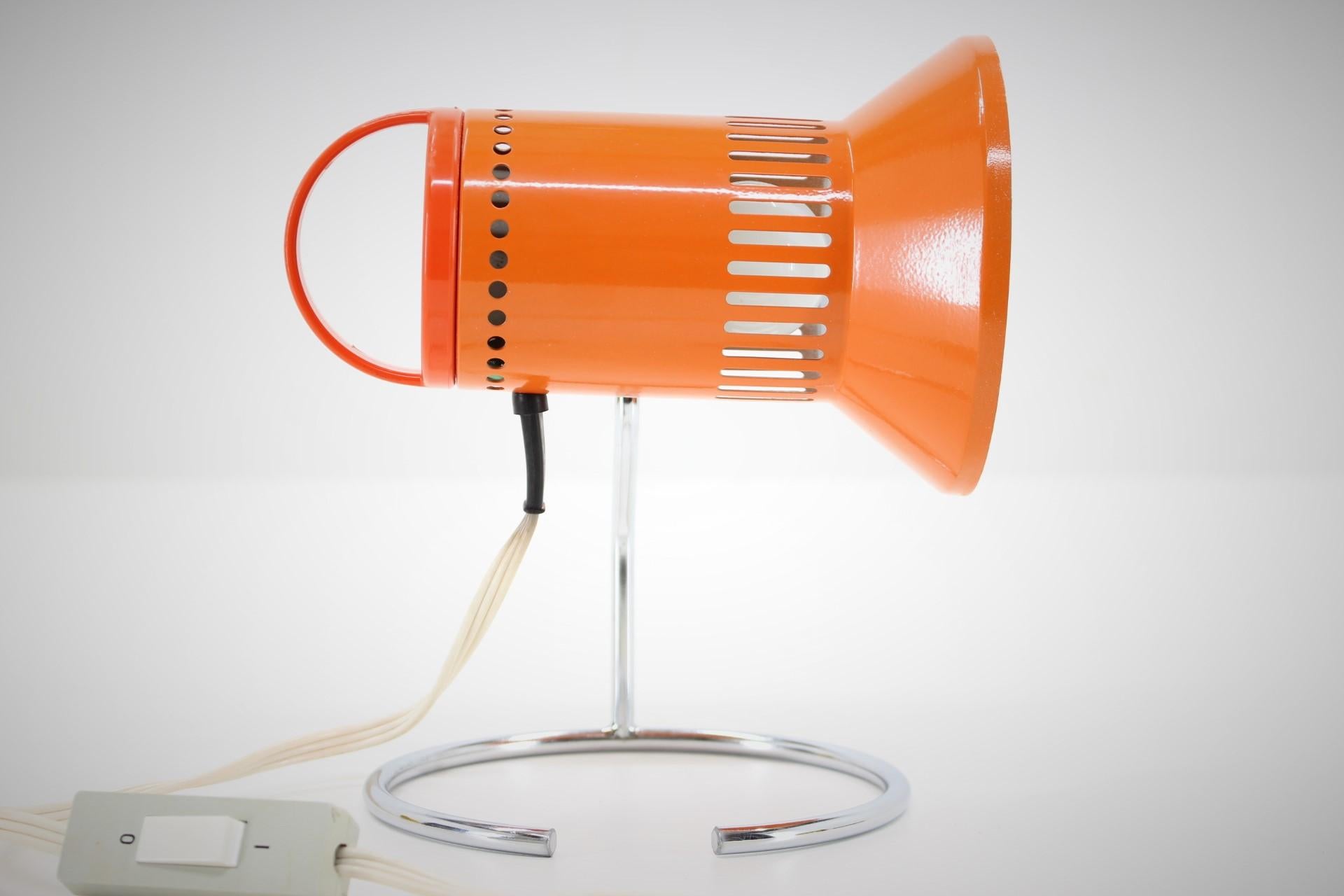 Late 20th Century 1970s Adjustable Orange Table Lamp, Czechoslovakia For Sale