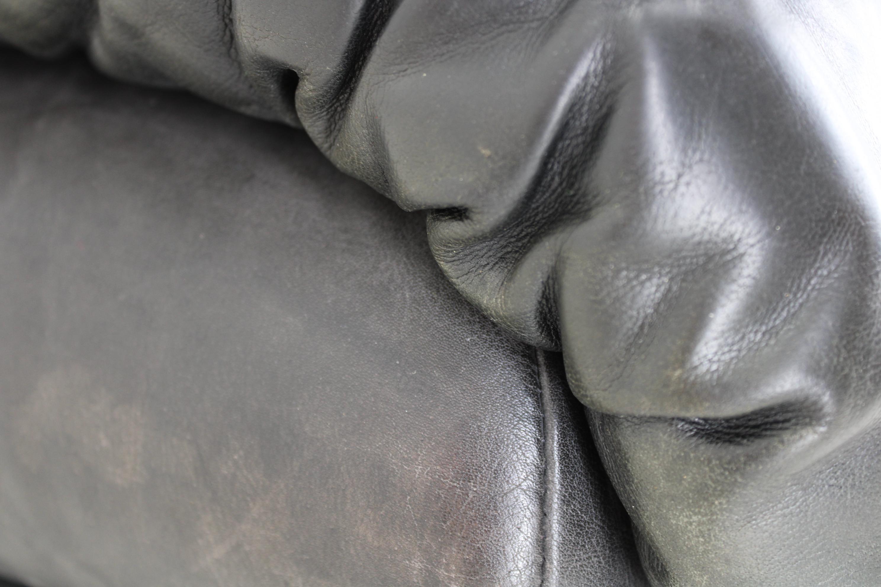 1970s Adjustable Wiener Werkstätte Brutalist Two-seater Leather Sofa 10