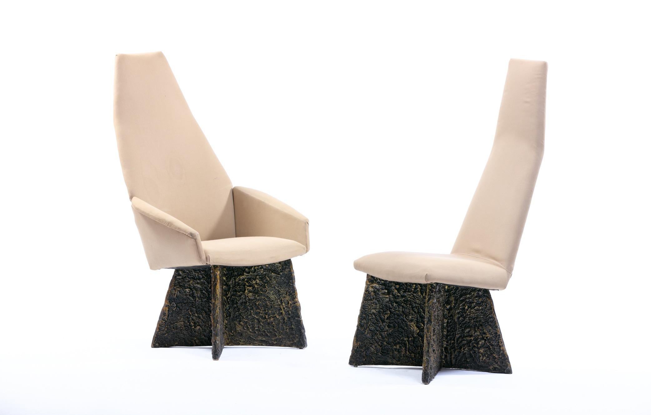 Late 20th Century 1970s Adrian Pearsall Brutalist Dining Chairs Set of 4