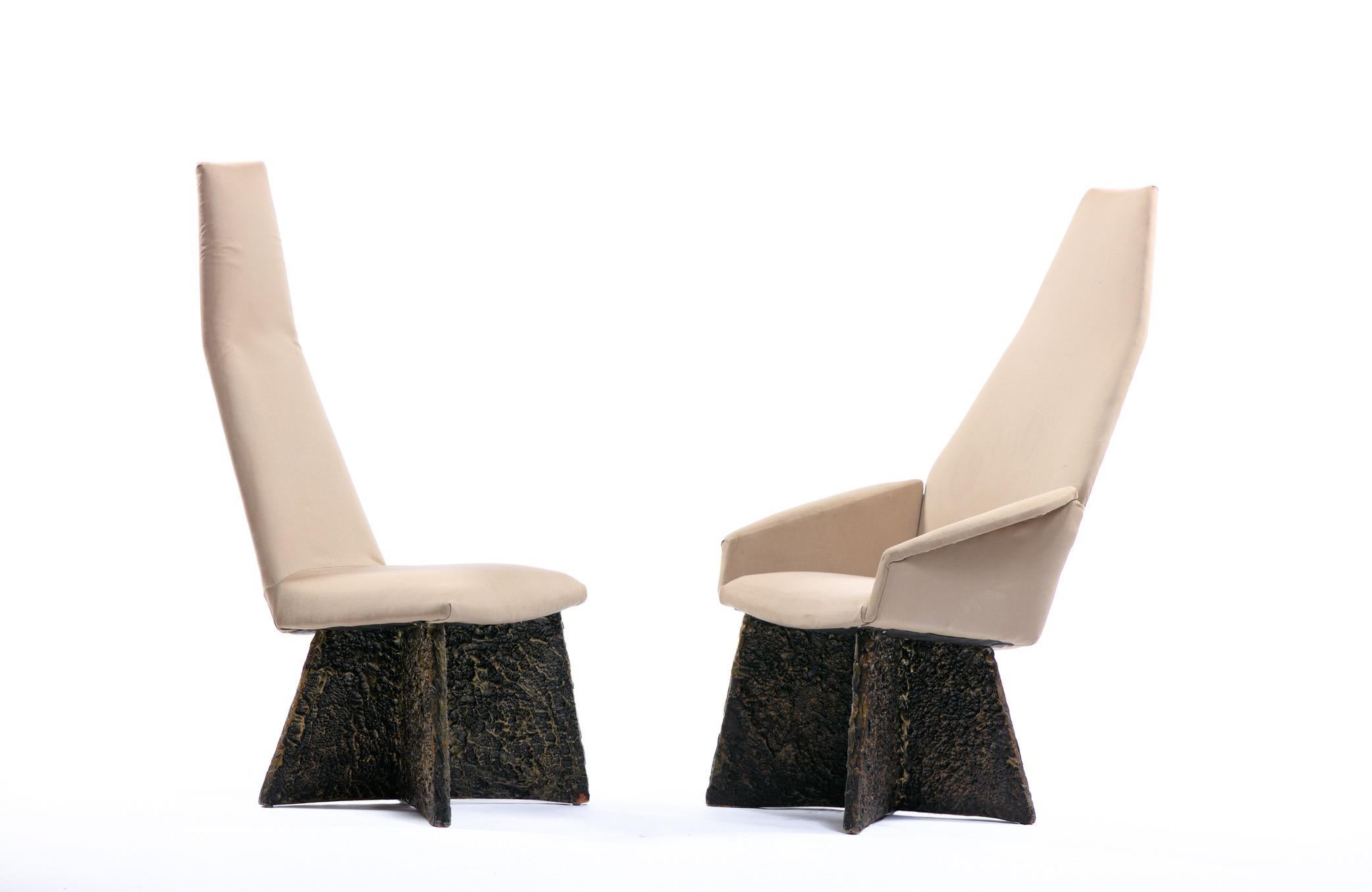 Resin 1970s Adrian Pearsall Brutalist Dining Chairs Set of 4