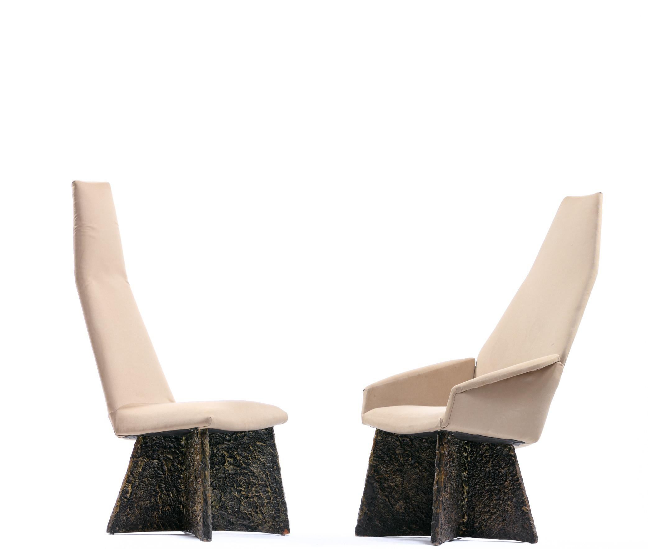 1970s Adrian Pearsall Brutalist Dining Chairs Set of 4 1