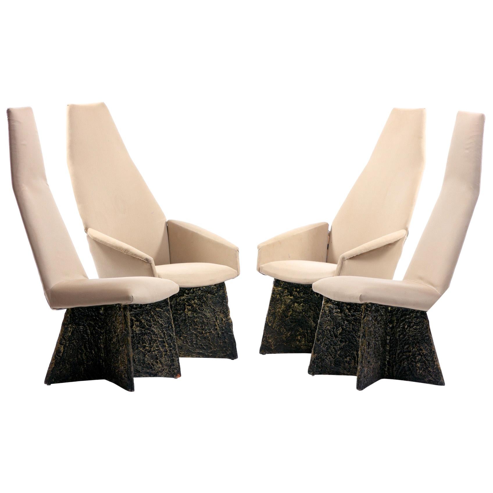 1970s Adrian Pearsall Brutalist Dining Chairs Set of 4