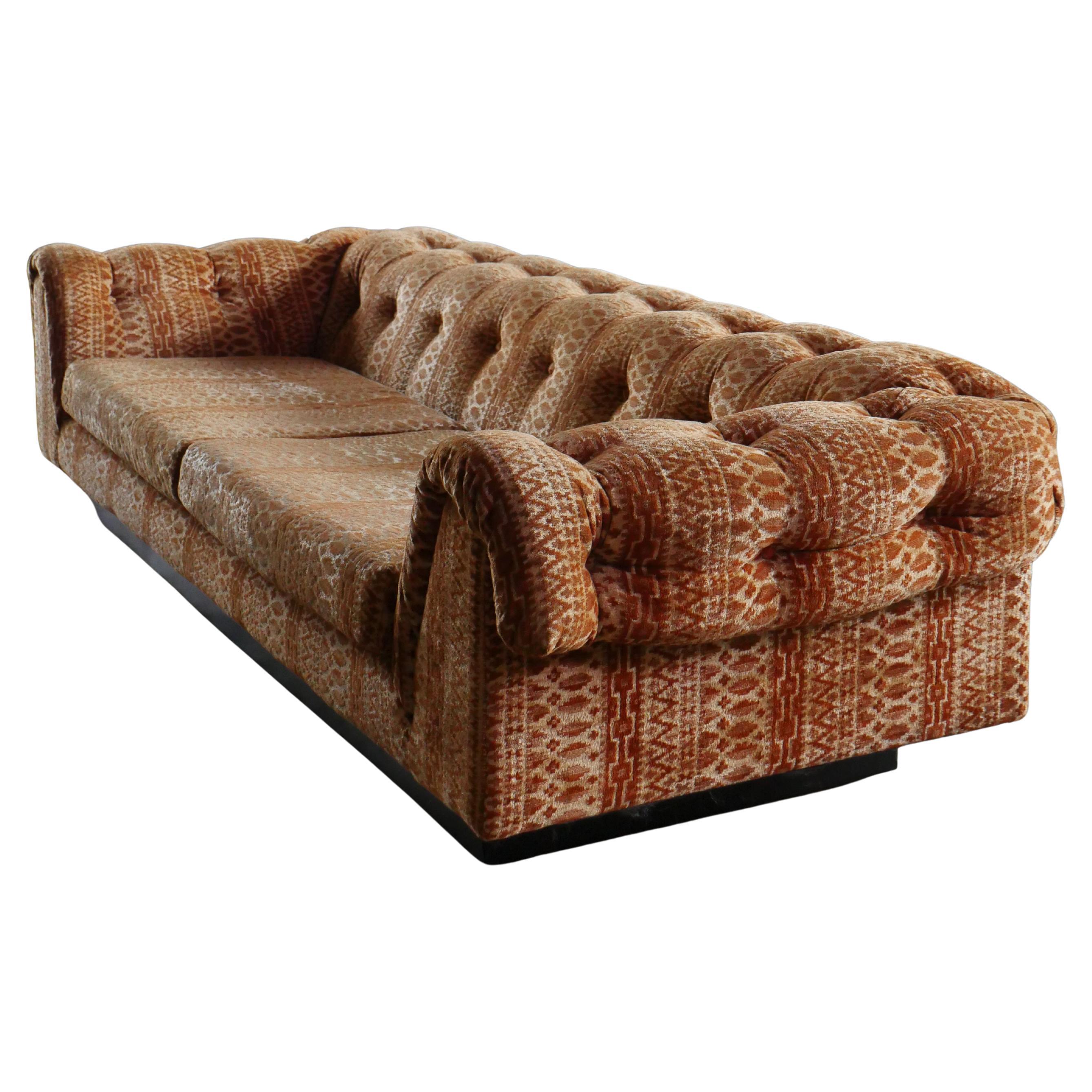 1970s Adrian Pearsall for Craft Associates Sofa with Original Jack Lenor Larsen For Sale