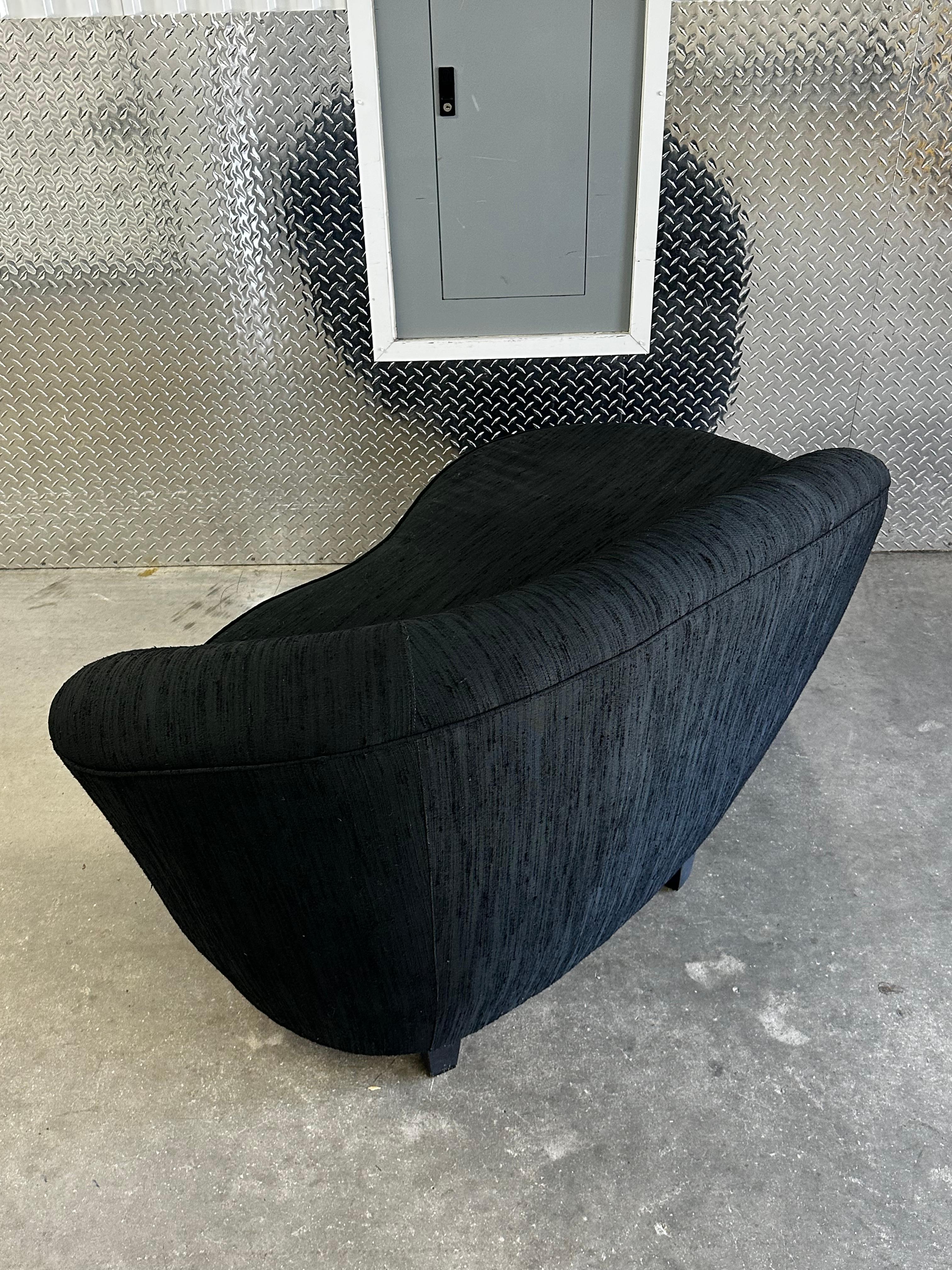 1970s Adrian Pearsall Petite Black Cloud Chaise Lounge For Sale 3