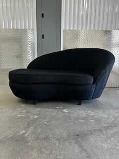 1970s Adrian Pearsall Petite Black Cloud Chaise Lounge