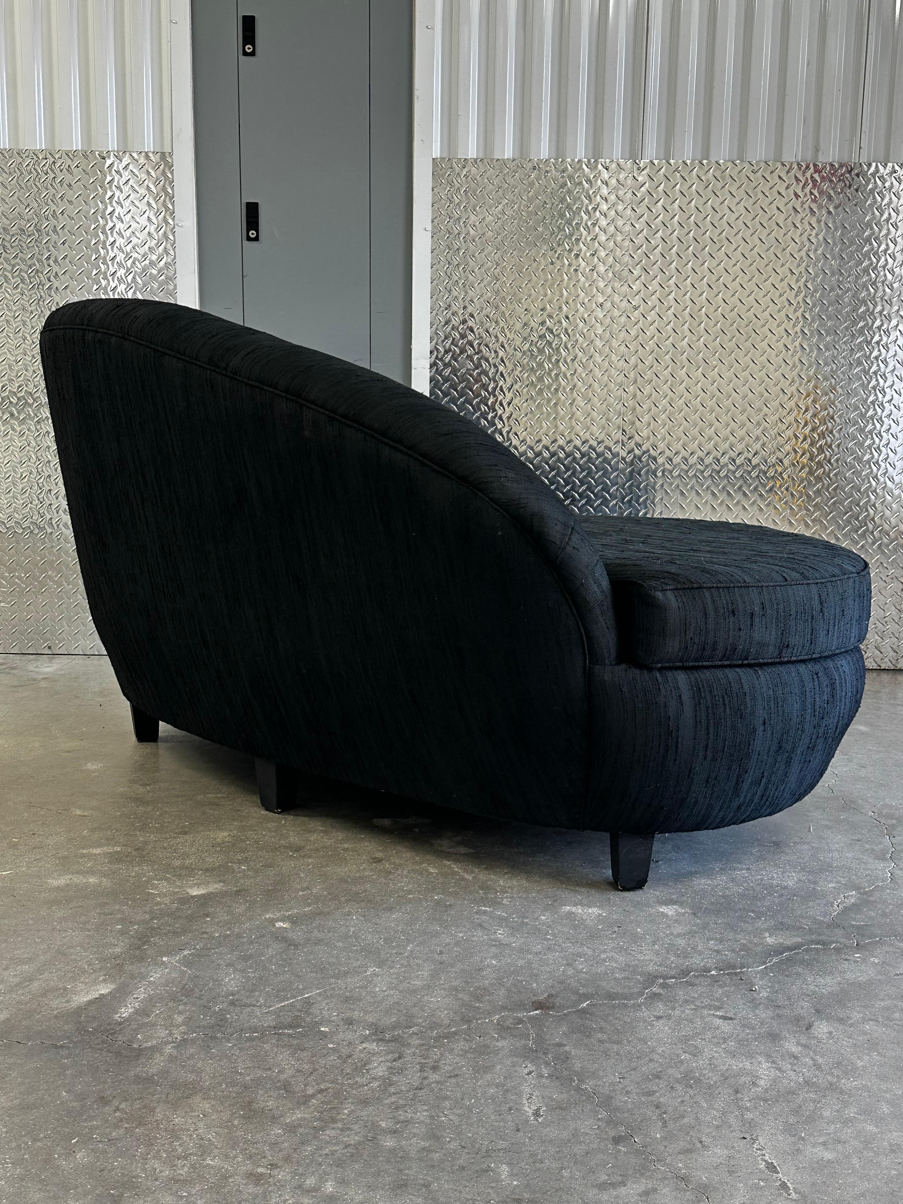 1970s Adrian Pearsall Petite Black Cloud Chaise Lounge In Good Condition For Sale In Fort Lauderdale, FL