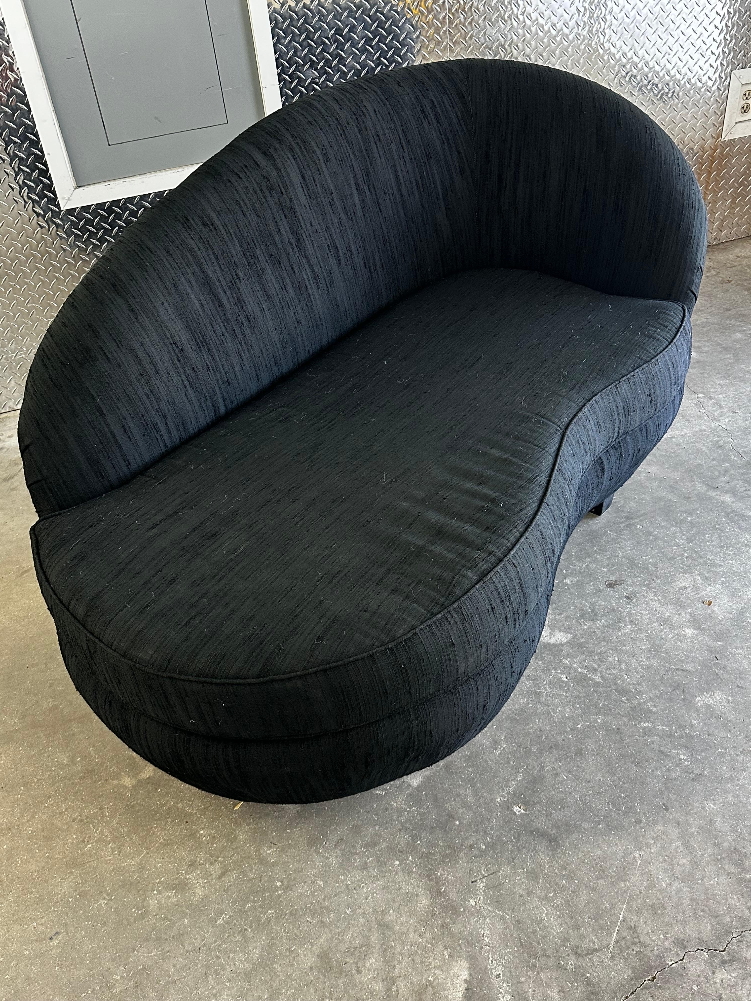 Late 20th Century 1970s Adrian Pearsall Petite Black Cloud Chaise Lounge For Sale