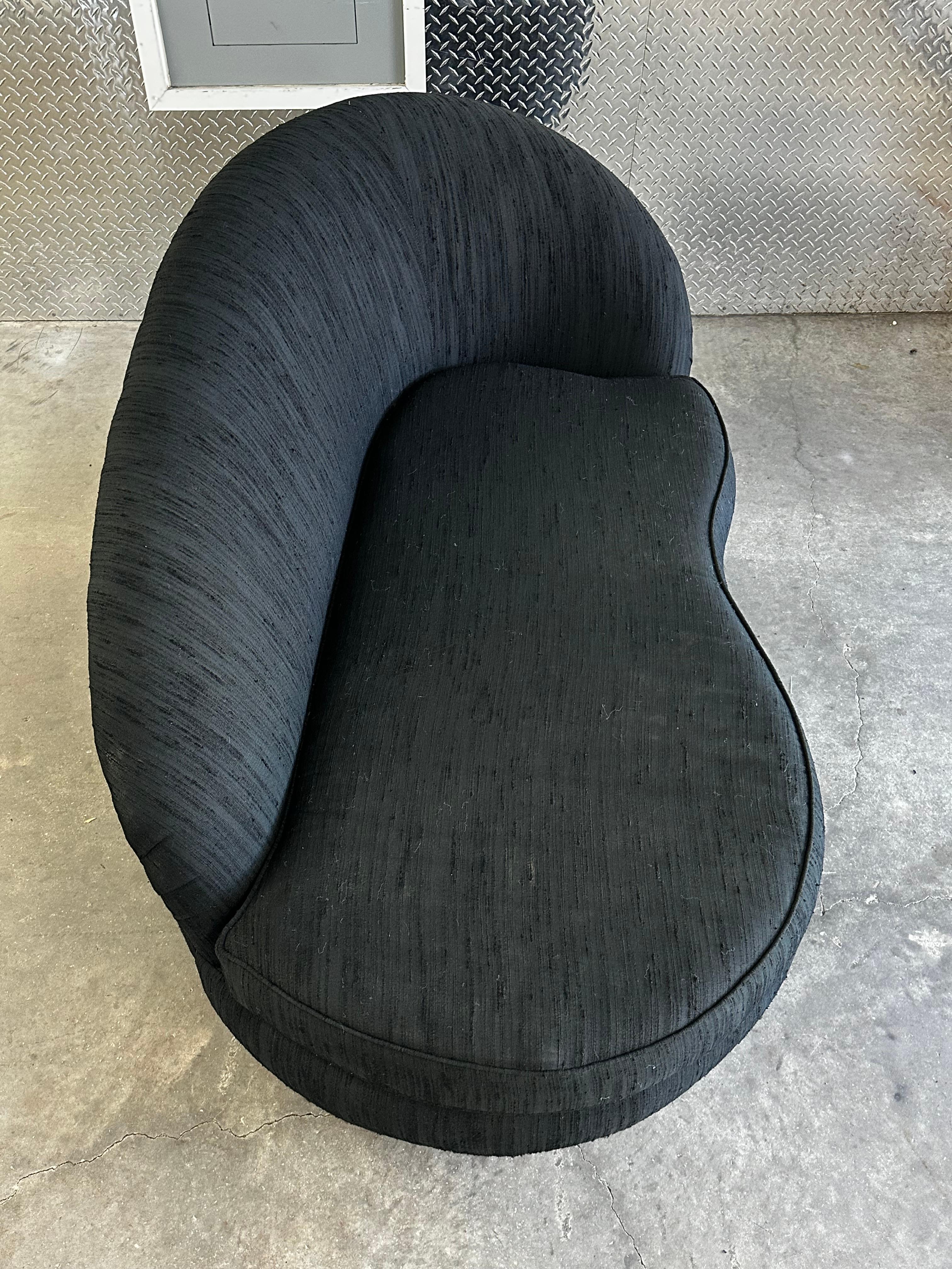 Upholstery 1970s Adrian Pearsall Petite Black Cloud Chaise Lounge For Sale