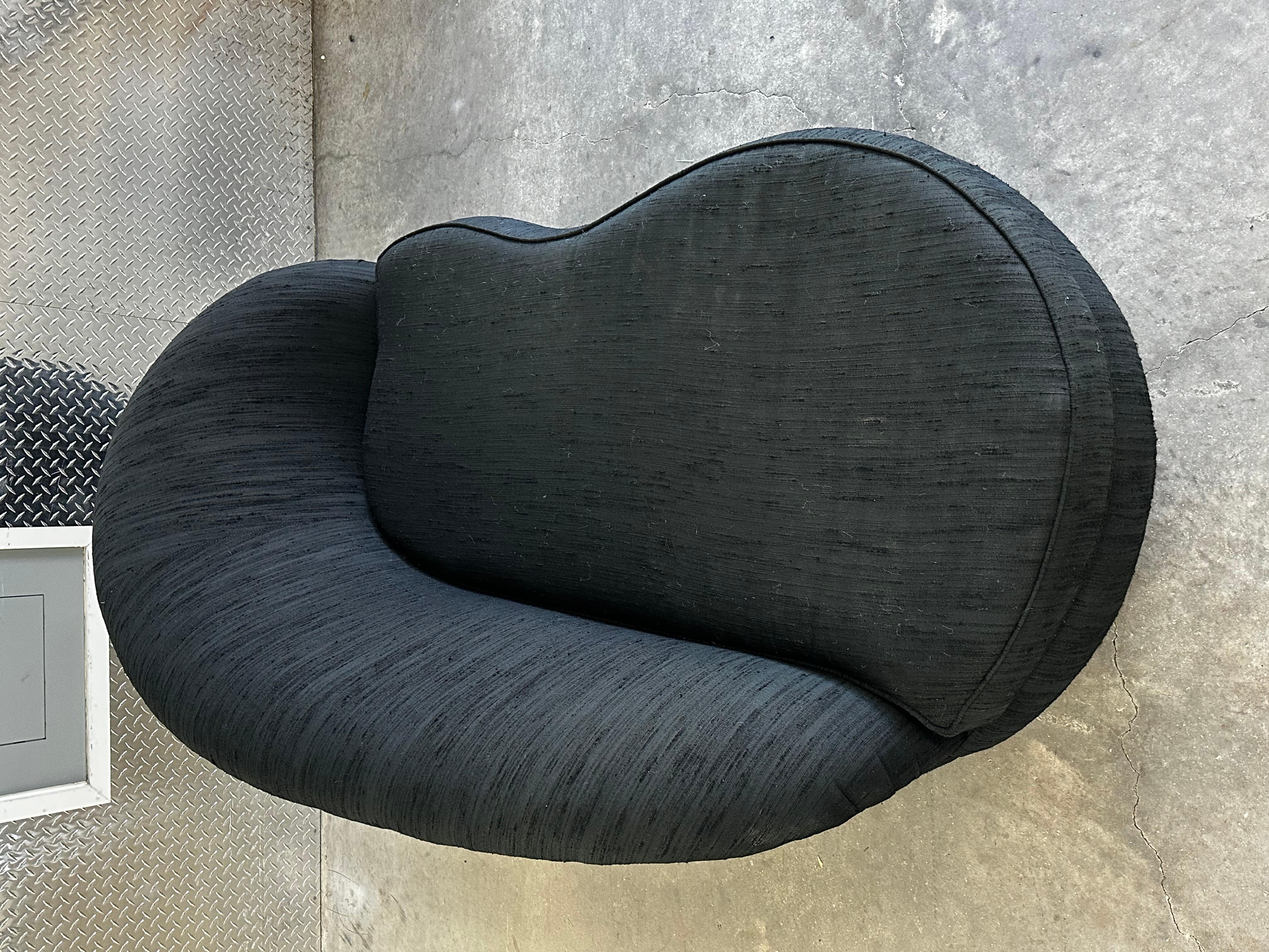 Upholstery 1970s Adrian Pearsall Petite Black Cloud Chaise Lounge For Sale