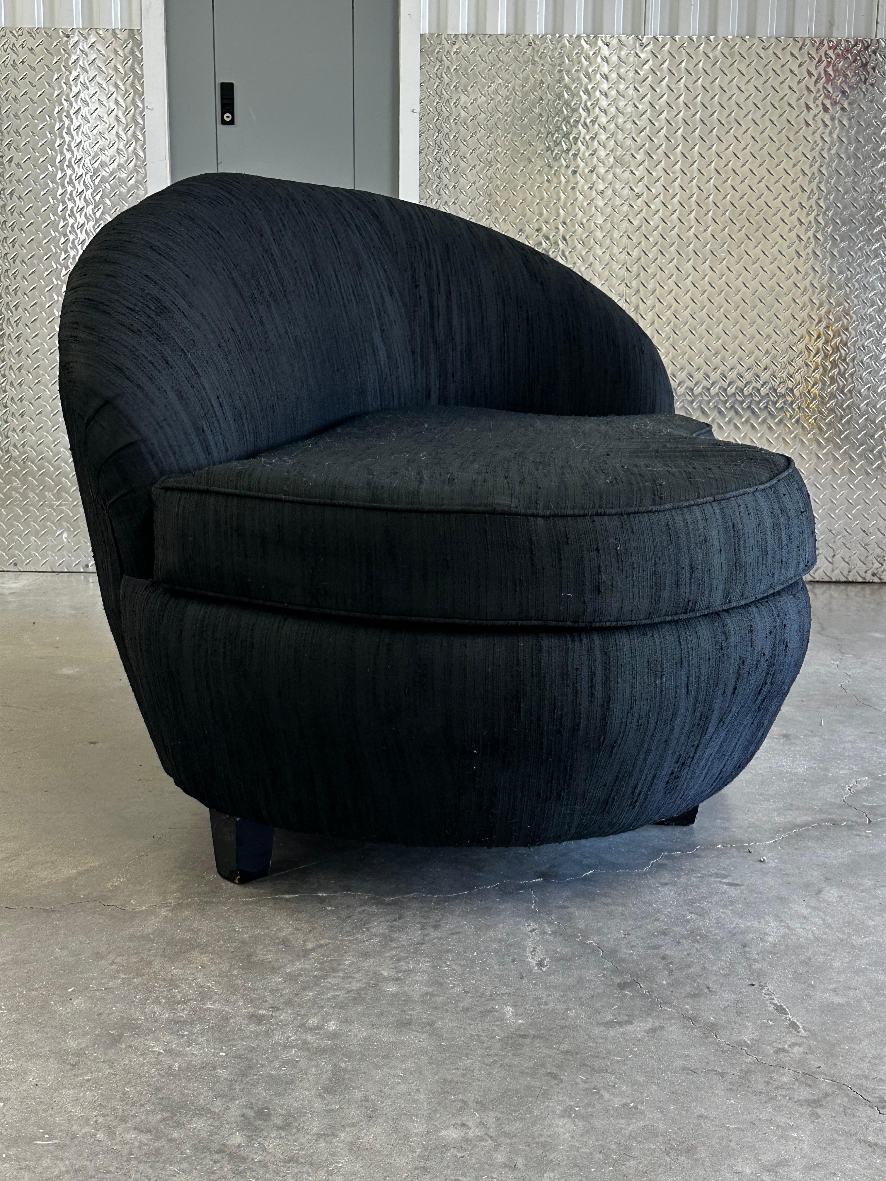 1970s Adrian Pearsall Petite Black Cloud Chaise Lounge For Sale 1