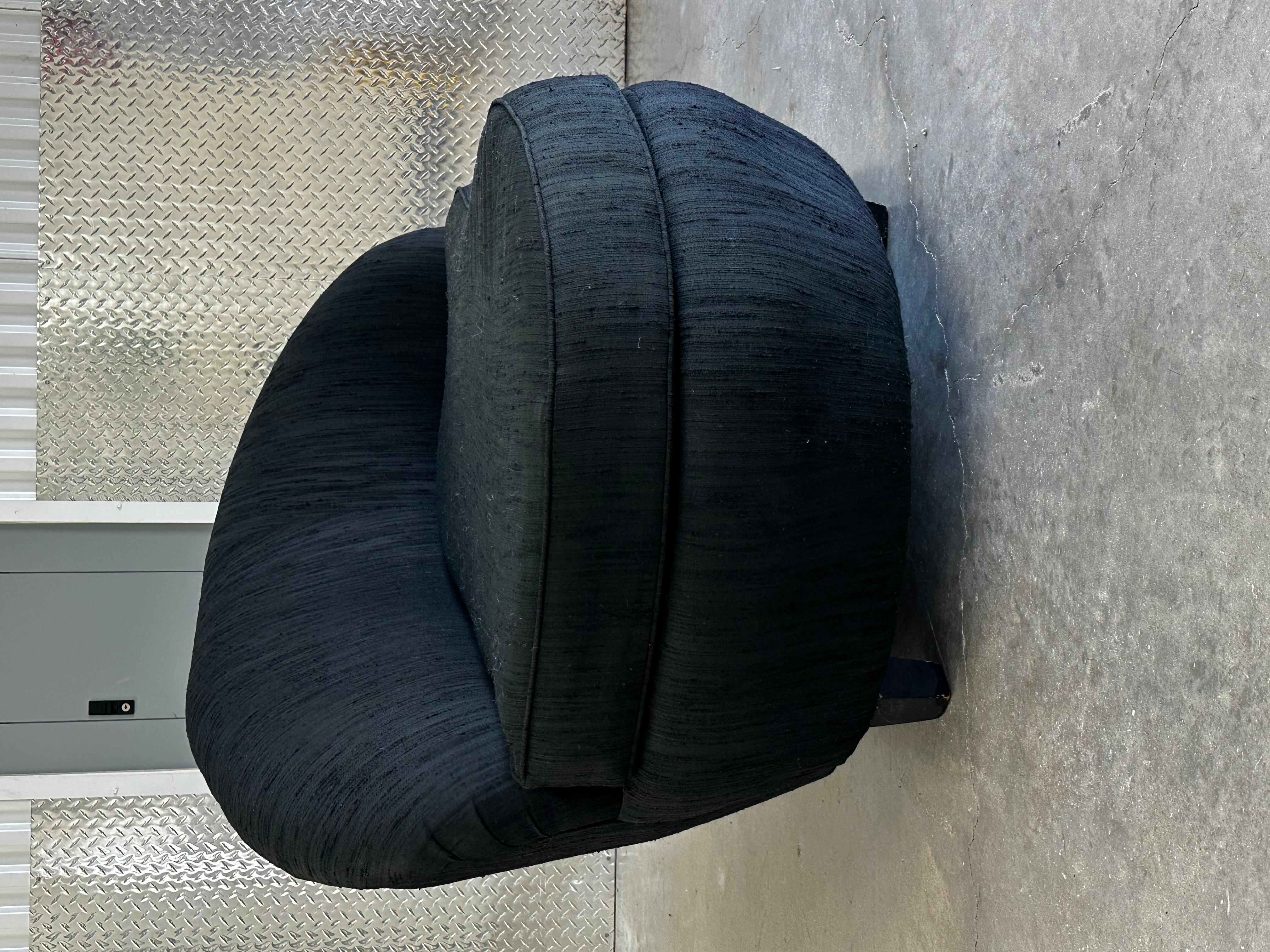 1970s Adrian Pearsall Petite Black Cloud Chaise Lounge For Sale 1