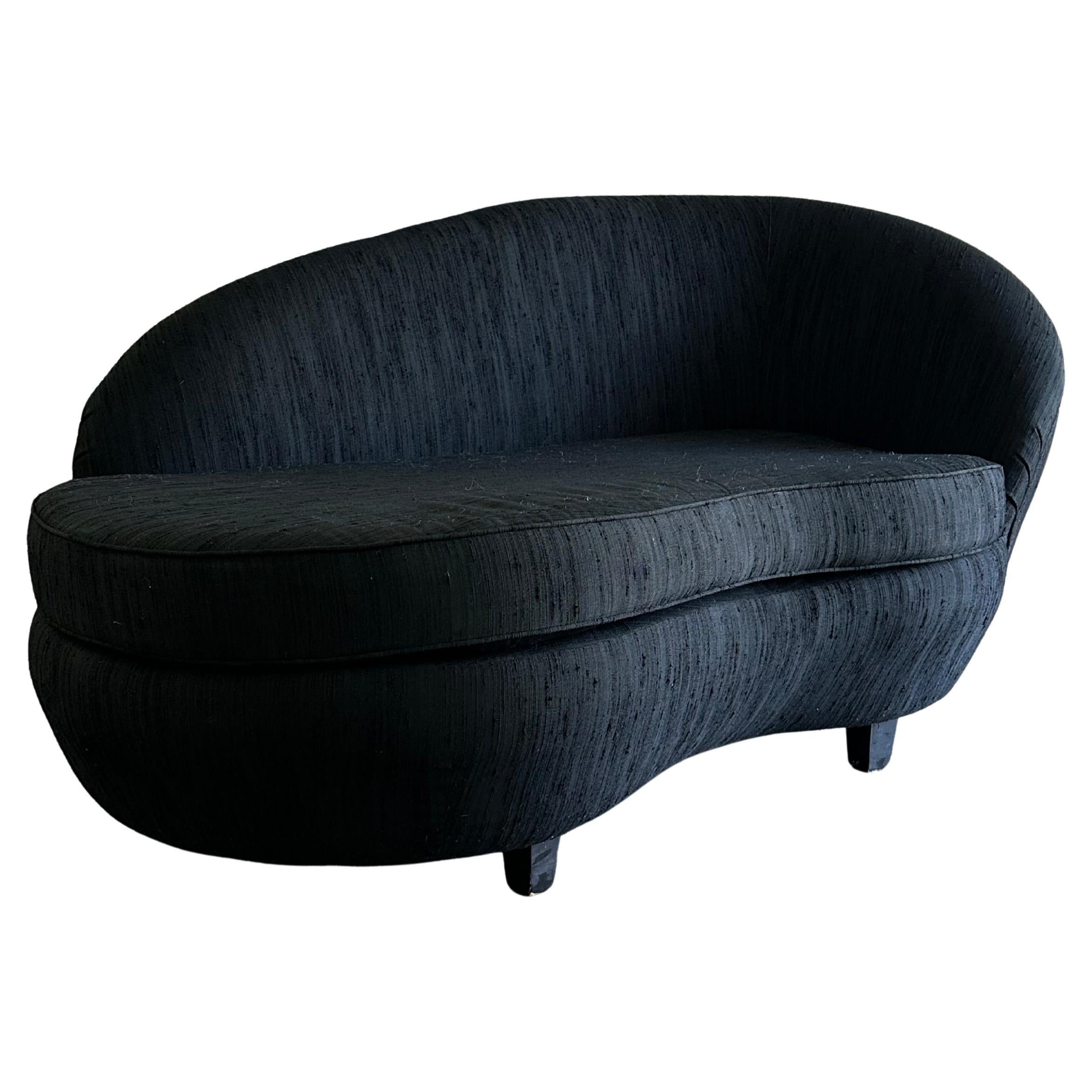 1970s Adrian Pearsall Petite Black Cloud Chaise Lounge For Sale