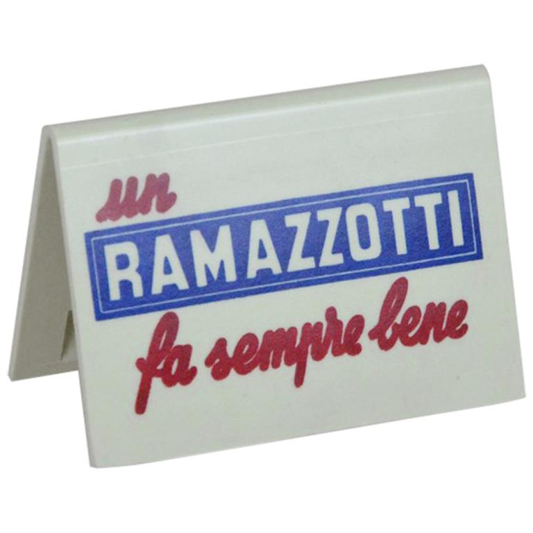 1970s Advertising Vintage Italian Ramazzotti Plastic Place Card Holder For Sale