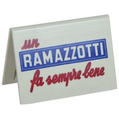 1970s Advertising Vintage Italian Ramazzotti Plastic Place Card Holder