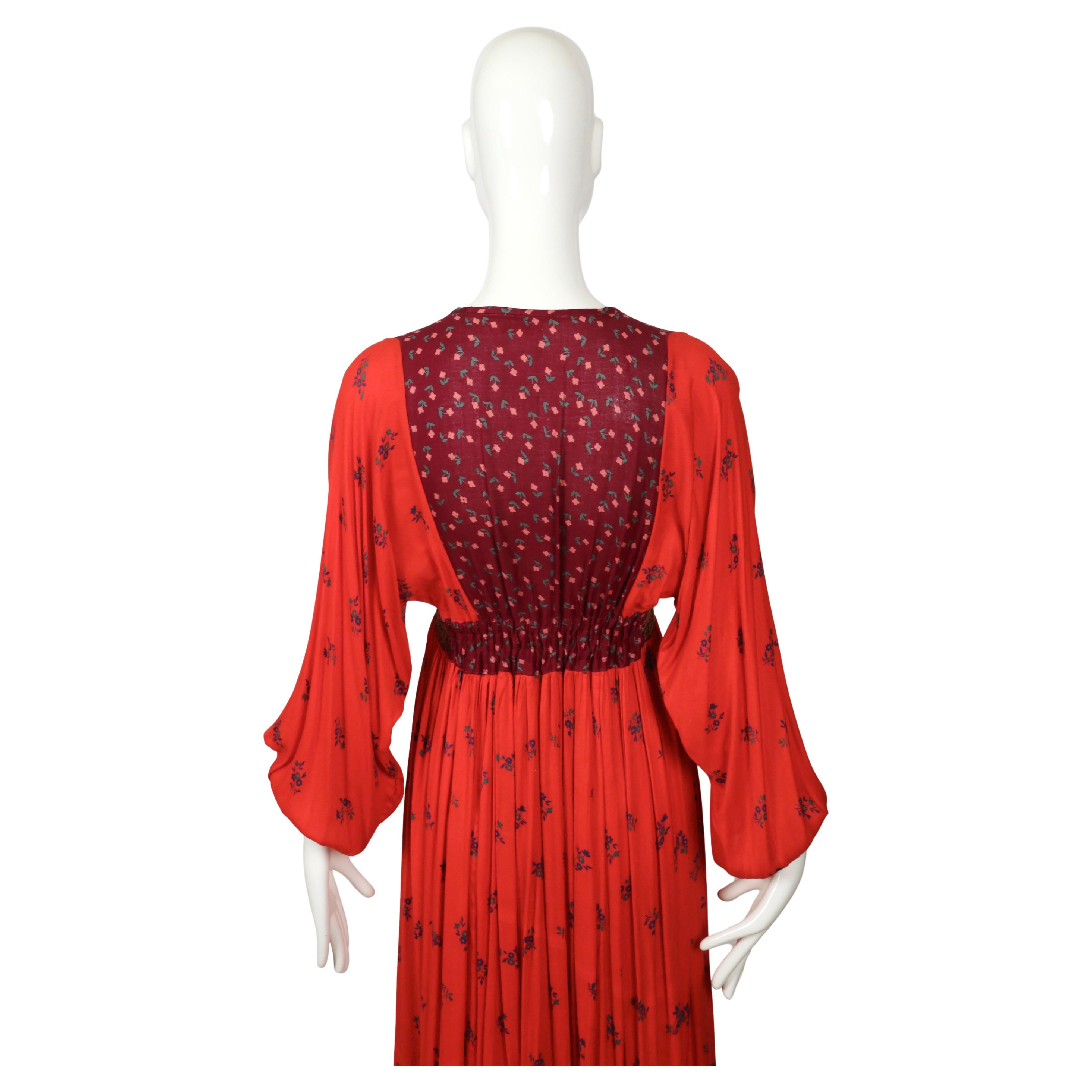 1970's AFGHAN floral printed folk style dress with hand embroidery For Sale 5