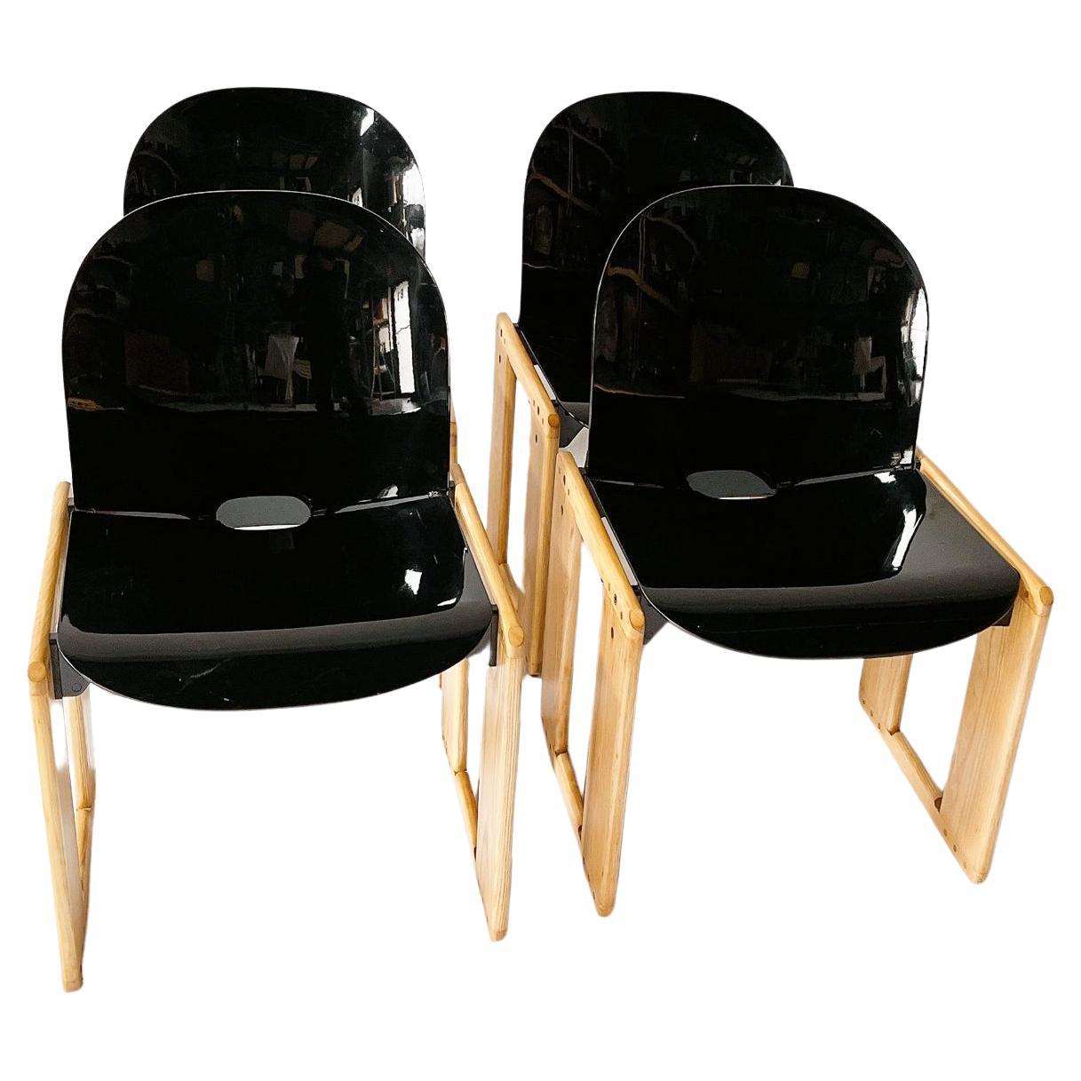 1970s Afra and Tobia Scarpa for B&b Italia ‘Dialogo’ Dining Chairs- Set of 4