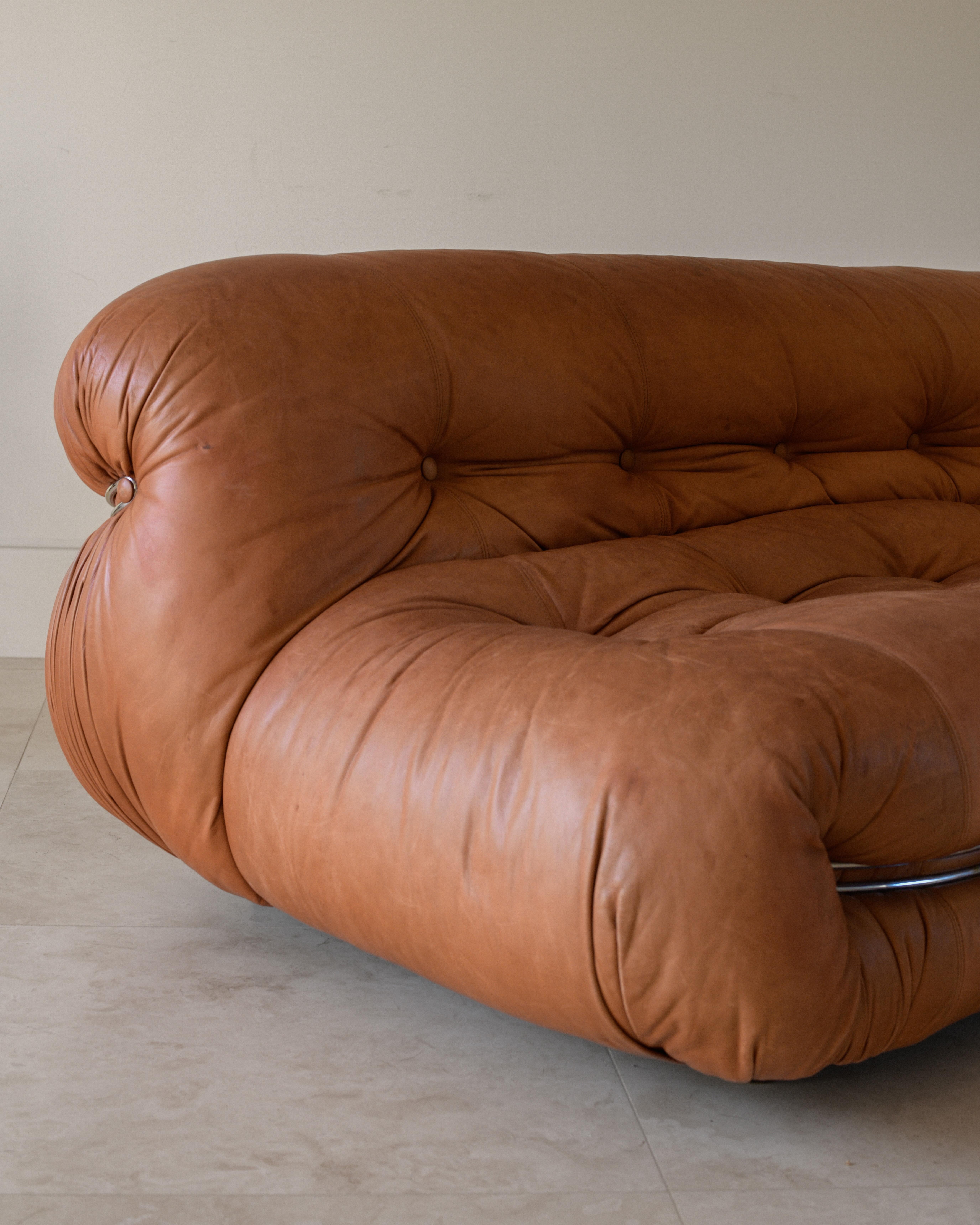 Polychromé 1970s Afra and Tobia Scarpa Soriana Sofa for Cassina, Italy en vente