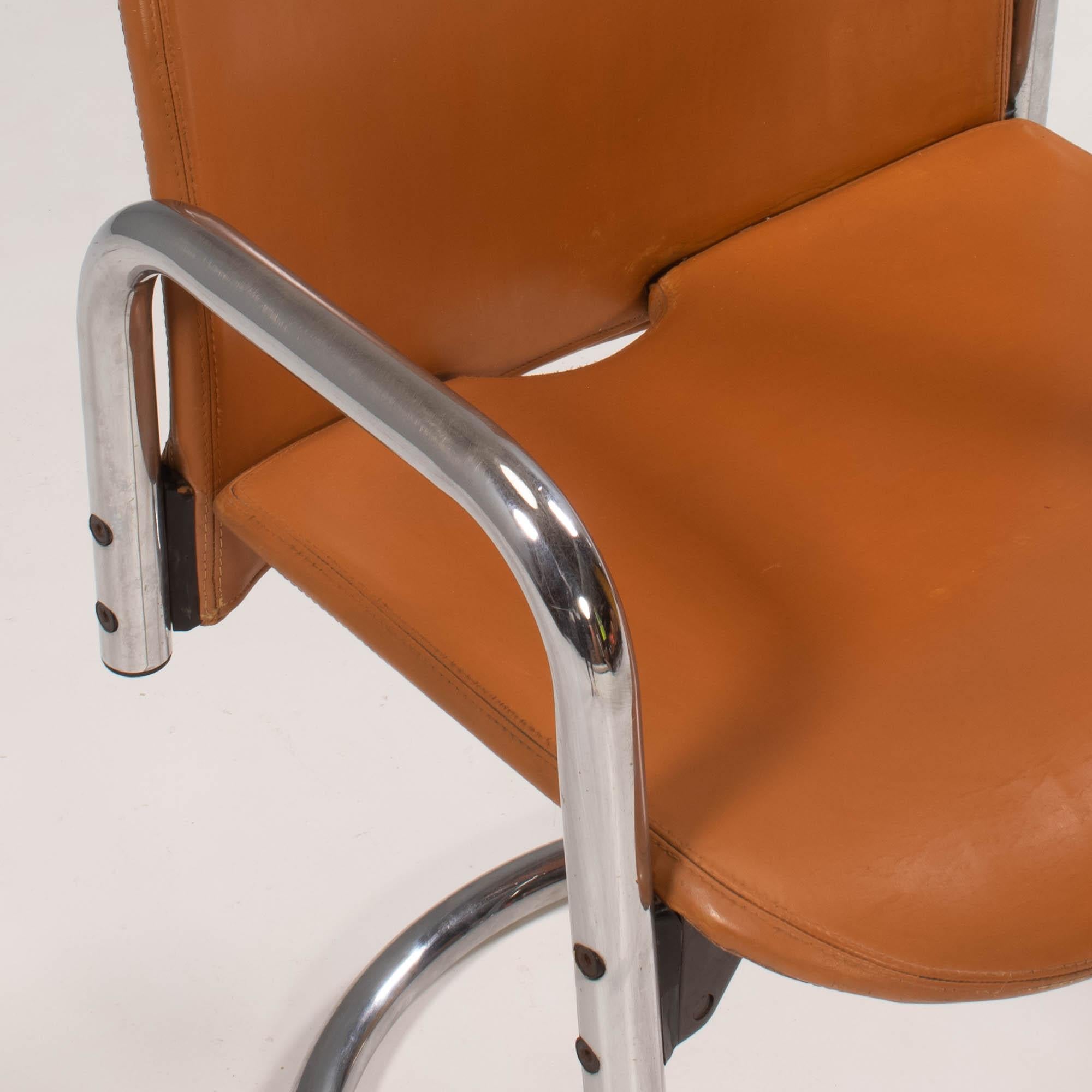 Chrome 1970's Afra & Tobia Scarpa for B&B Italia Dialogo Dining Chair