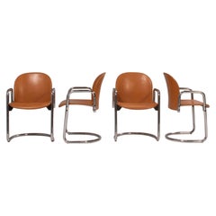 1970's Afra & Tobia Scarpa for B&B Italia Dialogo Dining Chairs, Set of 4