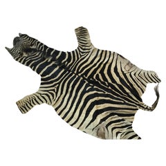 Vintage 1970s African Burchell Zebra Skin Rug