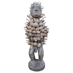 1970s African Tribal Figure with Nails and Ritual Amulets