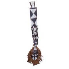 1970s African Tribal Sculpture with Mask and Figures Carved in Wood
