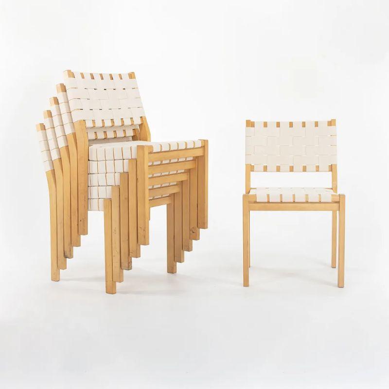 Birch 1970s Aino & Alvar Aalto for Artek 611 Dining Chairs Set of Six For Sale