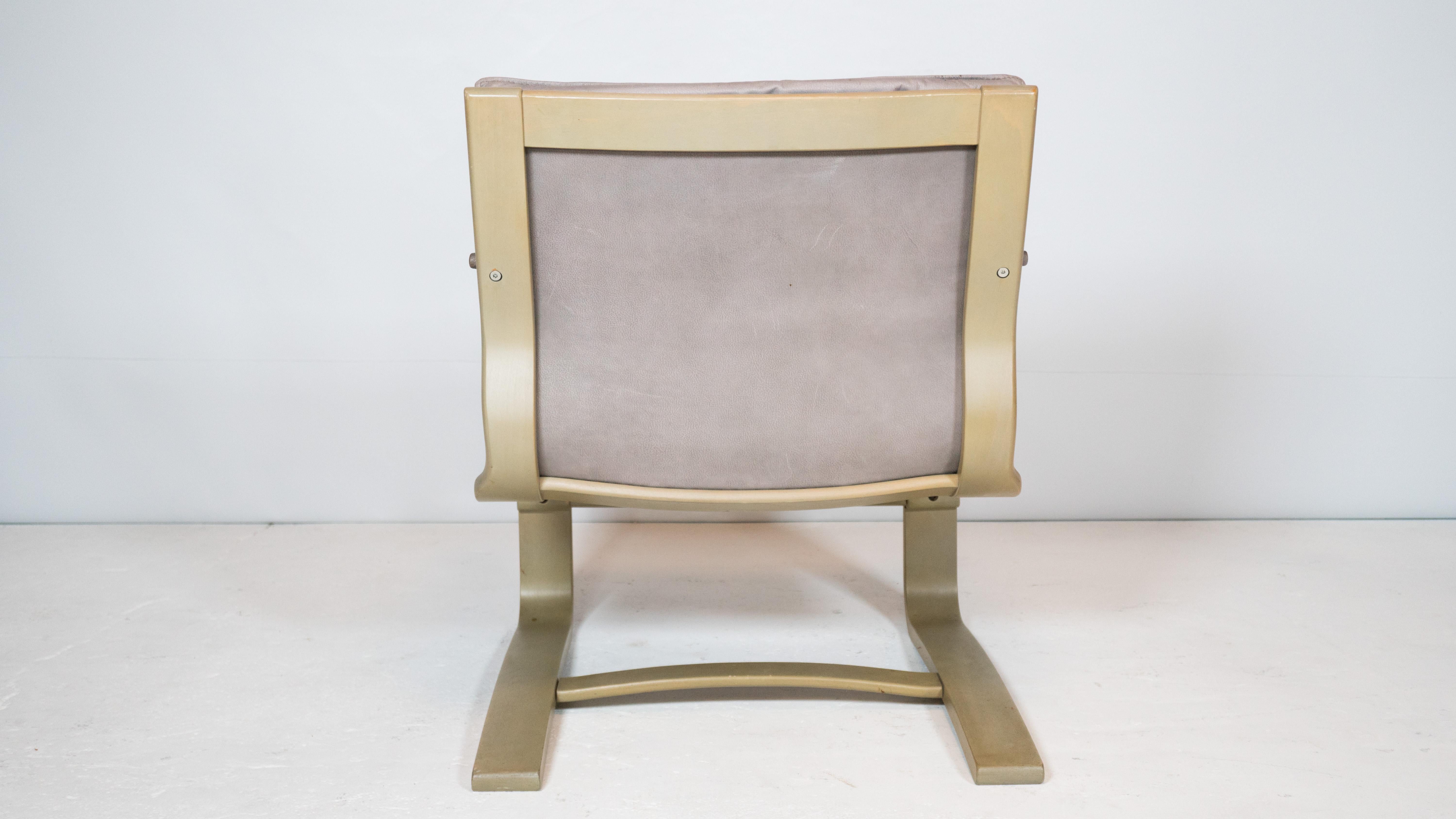 1970s Ake Fribytter Bentwood and Leather Lounge Chair for Nelo For Sale 5