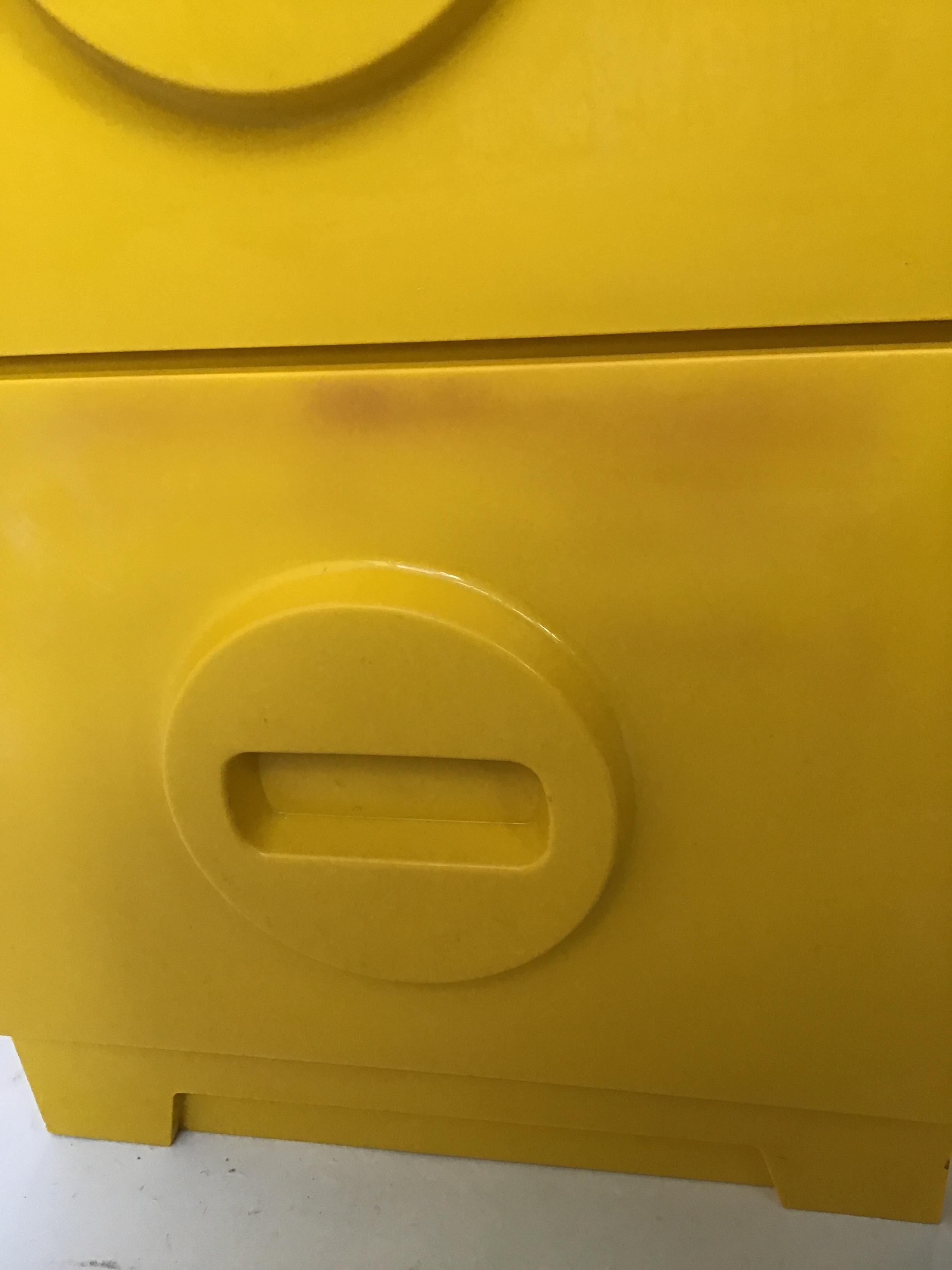 1970s Akro-Mils Yellow Plastic File Cabinet 1