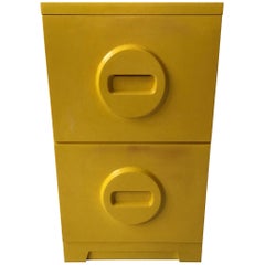 1970s Akro-Mils Yellow Plastic File Cabinet
